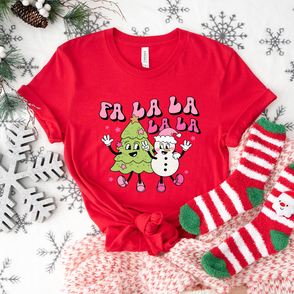 La La La Tree And Snowman Design - Christmas Unisex Crewneck T-Shirt Sweatshirt Hoodie