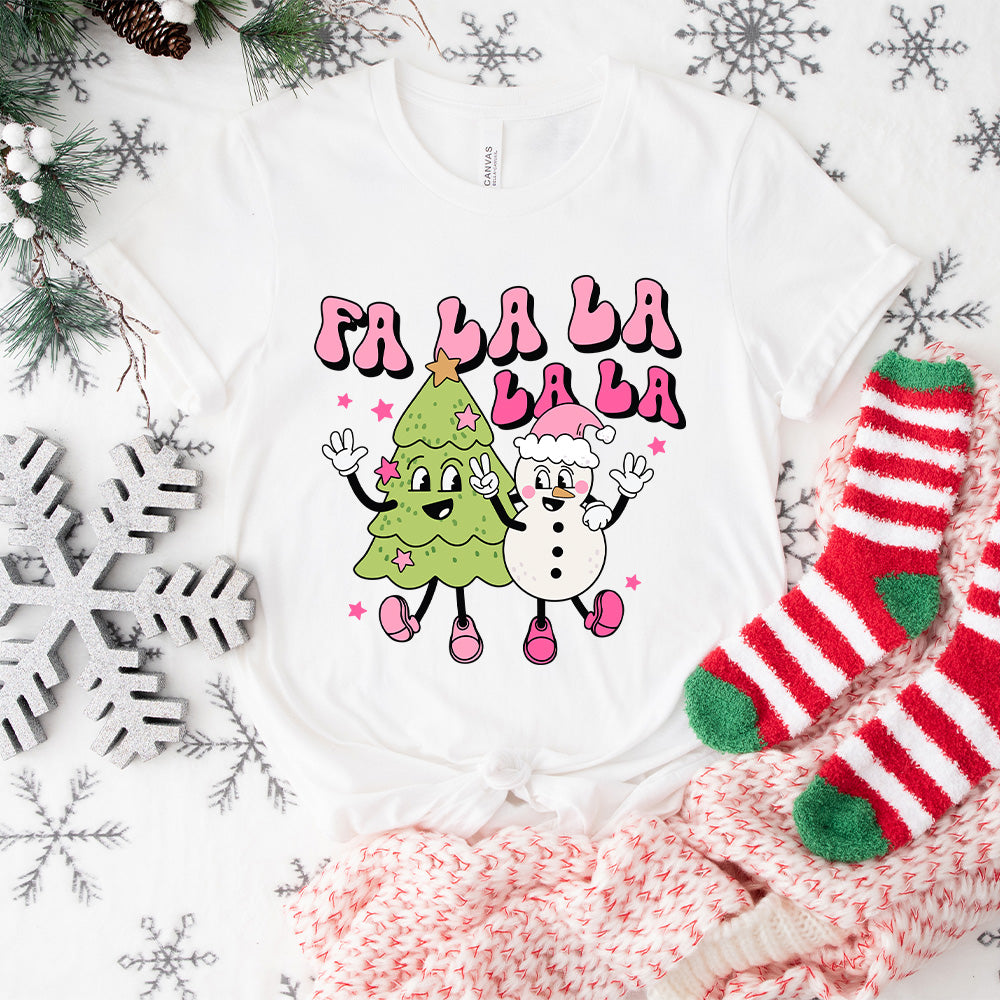 La La La Tree And Snowman Design - Christmas Unisex Crewneck T-Shirt Sweatshirt Hoodie