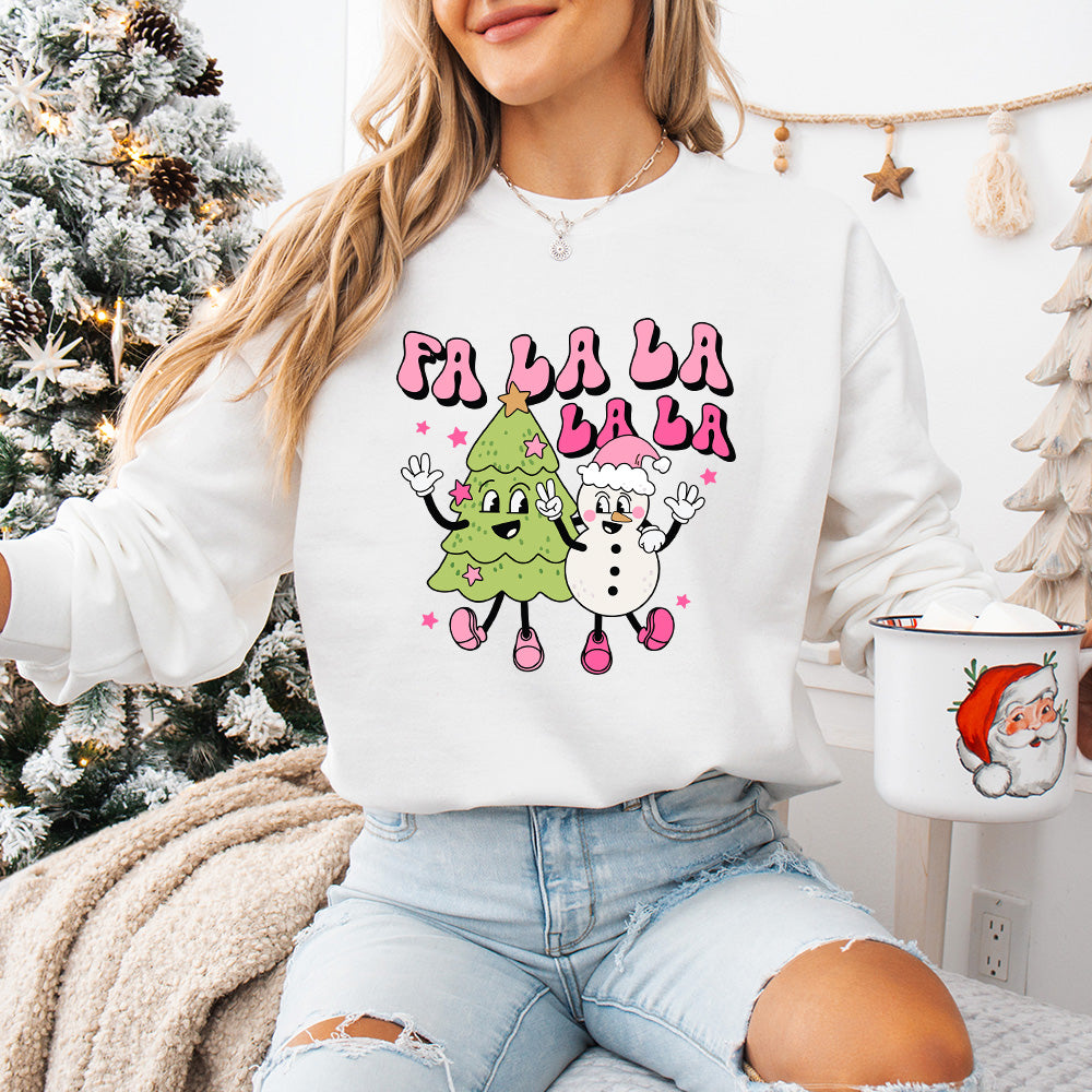 La La La Tree And Snowman Design - Christmas Unisex Crewneck T-Shirt Sweatshirt Hoodie