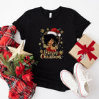 Afro Woman Merry Christmas - Christmas Unisex Crewneck T-Shirt Sweatshirt Hoodie