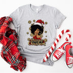Afro Woman Merry Christmas - Christmas Unisex Crewneck T-Shirt Sweatshirt Hoodie