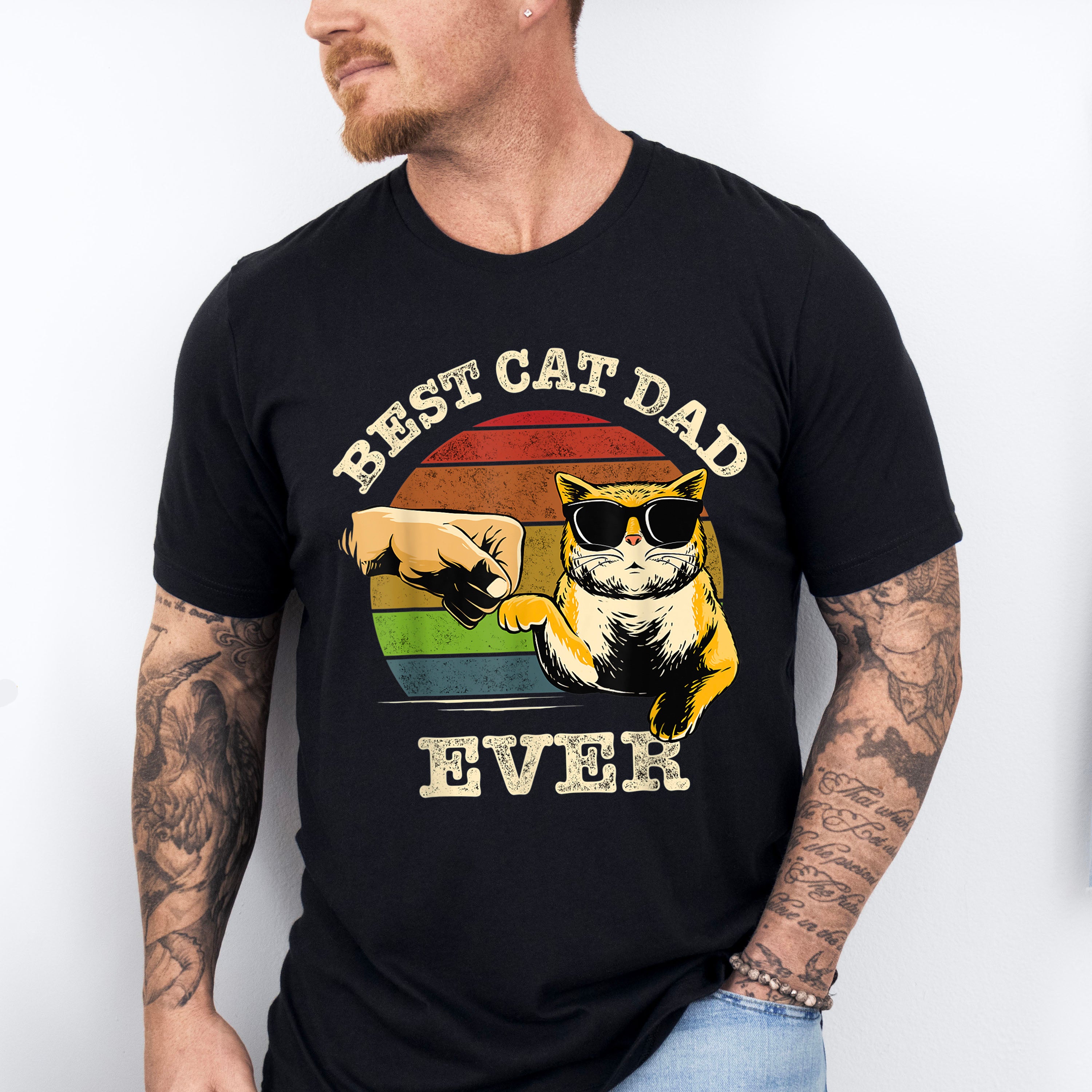Best Cat Dad Ever Father's Day Unisex Crewneck T-Shirt Sweatshirt Hoodie