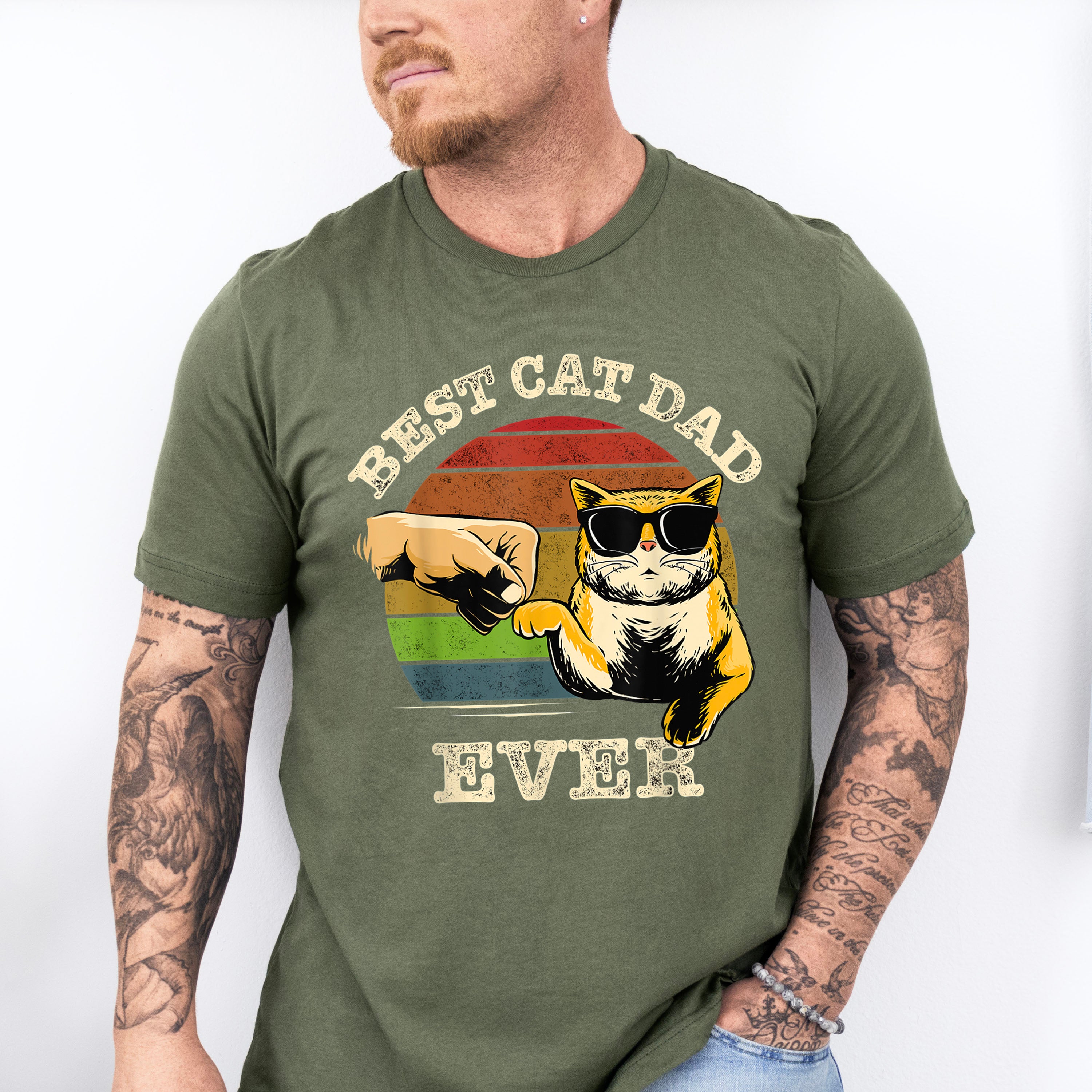 Best Cat Dad Ever Father's Day Unisex Crewneck T-Shirt Sweatshirt Hoodie