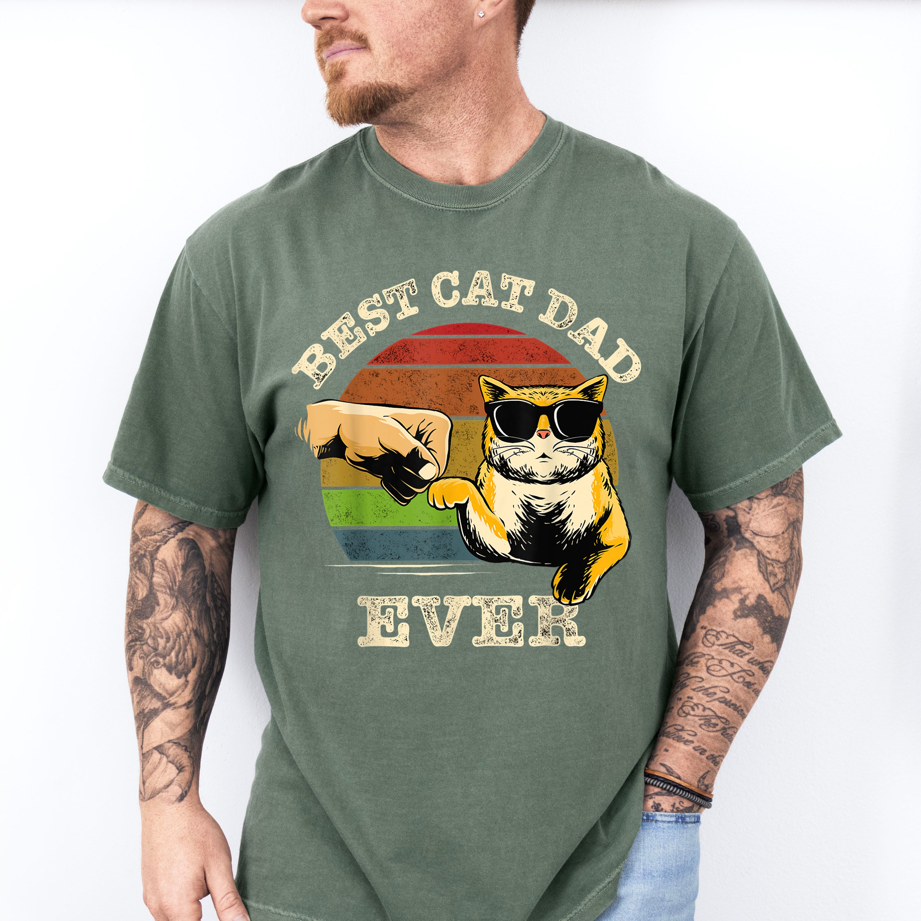 Best Cat Dad Ever Father's Day Unisex Crewneck T-Shirt Sweatshirt Hoodie