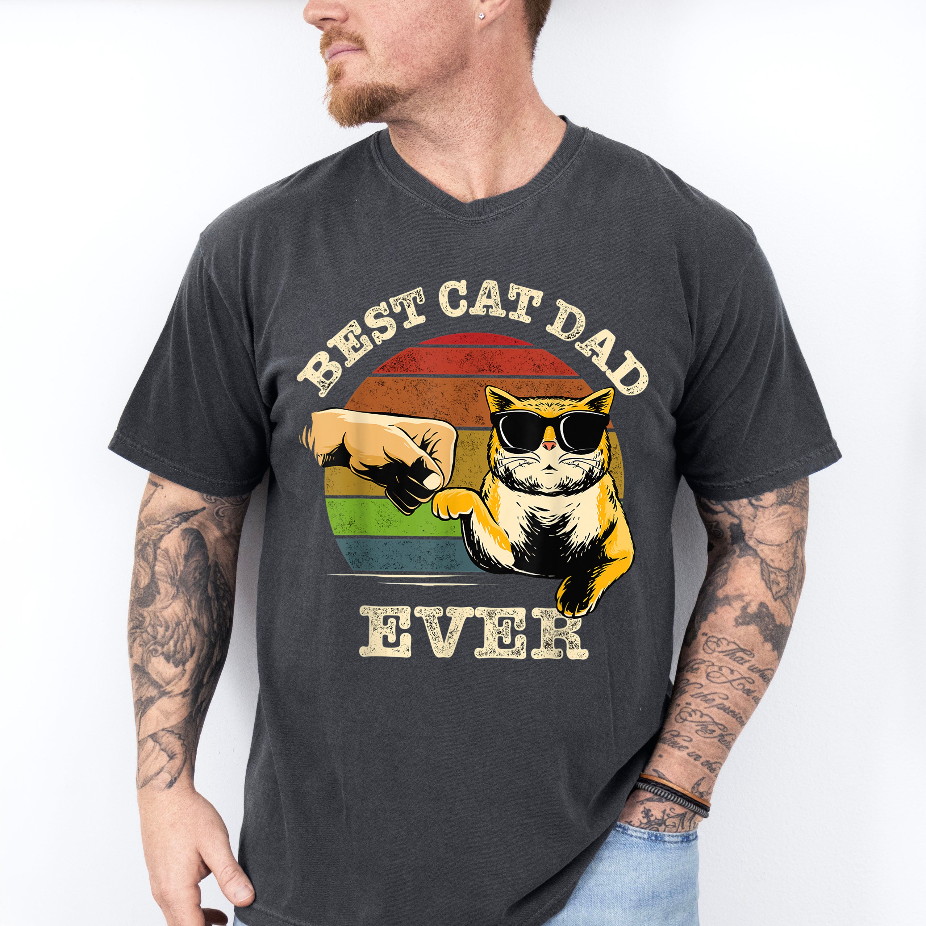 Best Cat Dad Ever Father's Day Unisex Crewneck T-Shirt Sweatshirt Hoodie