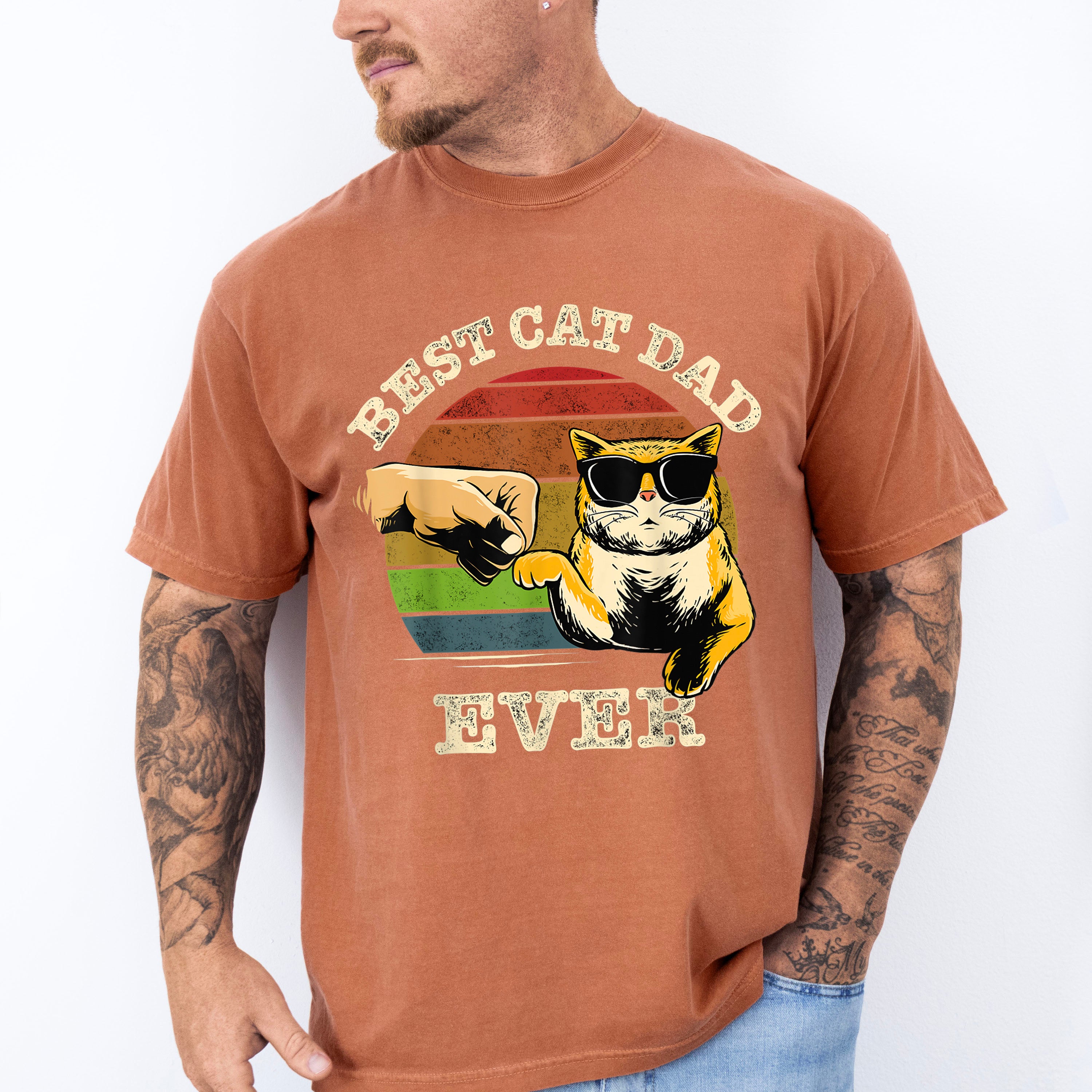 Best Cat Dad Ever Father's Day Unisex Crewneck T-Shirt Sweatshirt Hoodie
