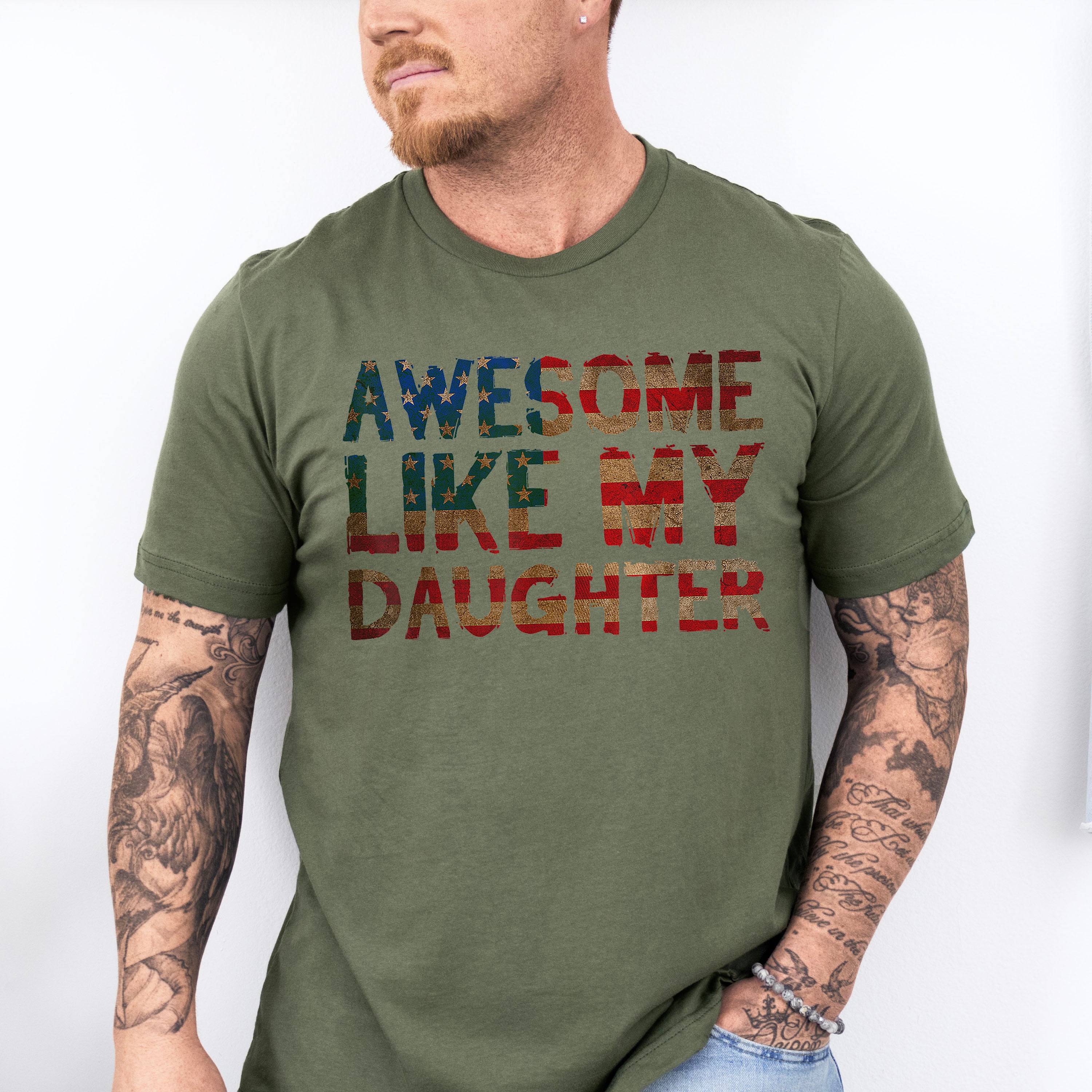 Awesome Like My Daughter Father's Day Unisex Crewneck T-Shirt Sweatshirt Hoodie