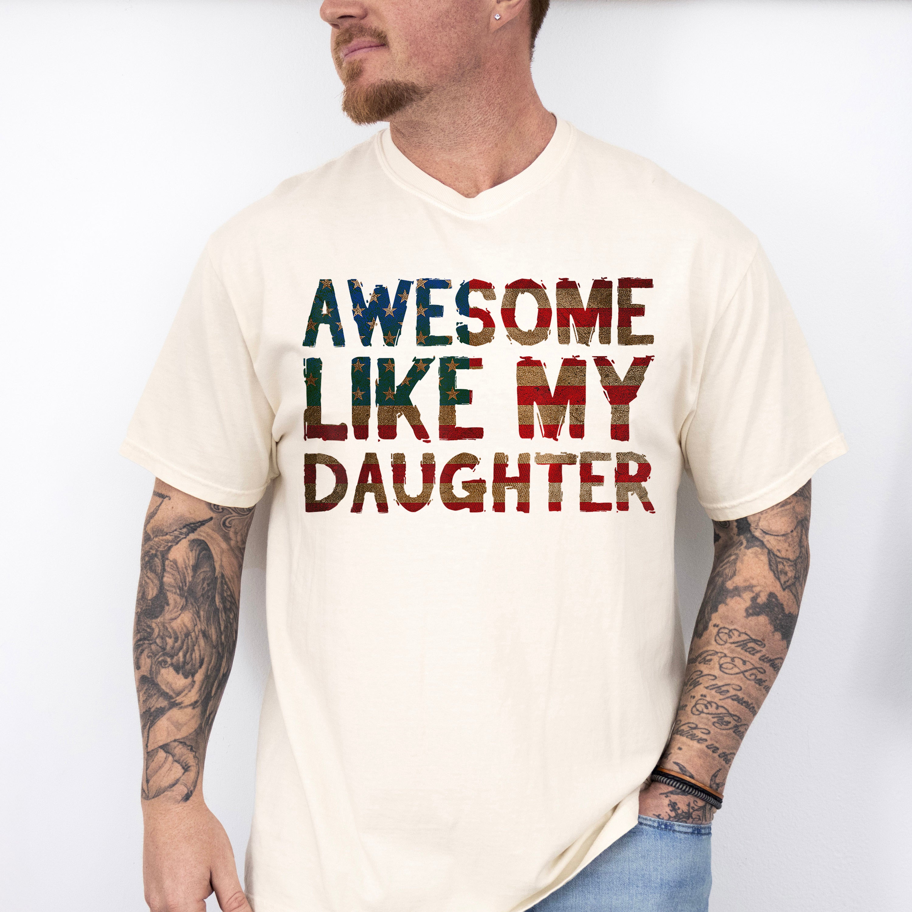 Awesome Like My Daughter Father's Day Unisex Crewneck T-Shirt Sweatshirt Hoodie