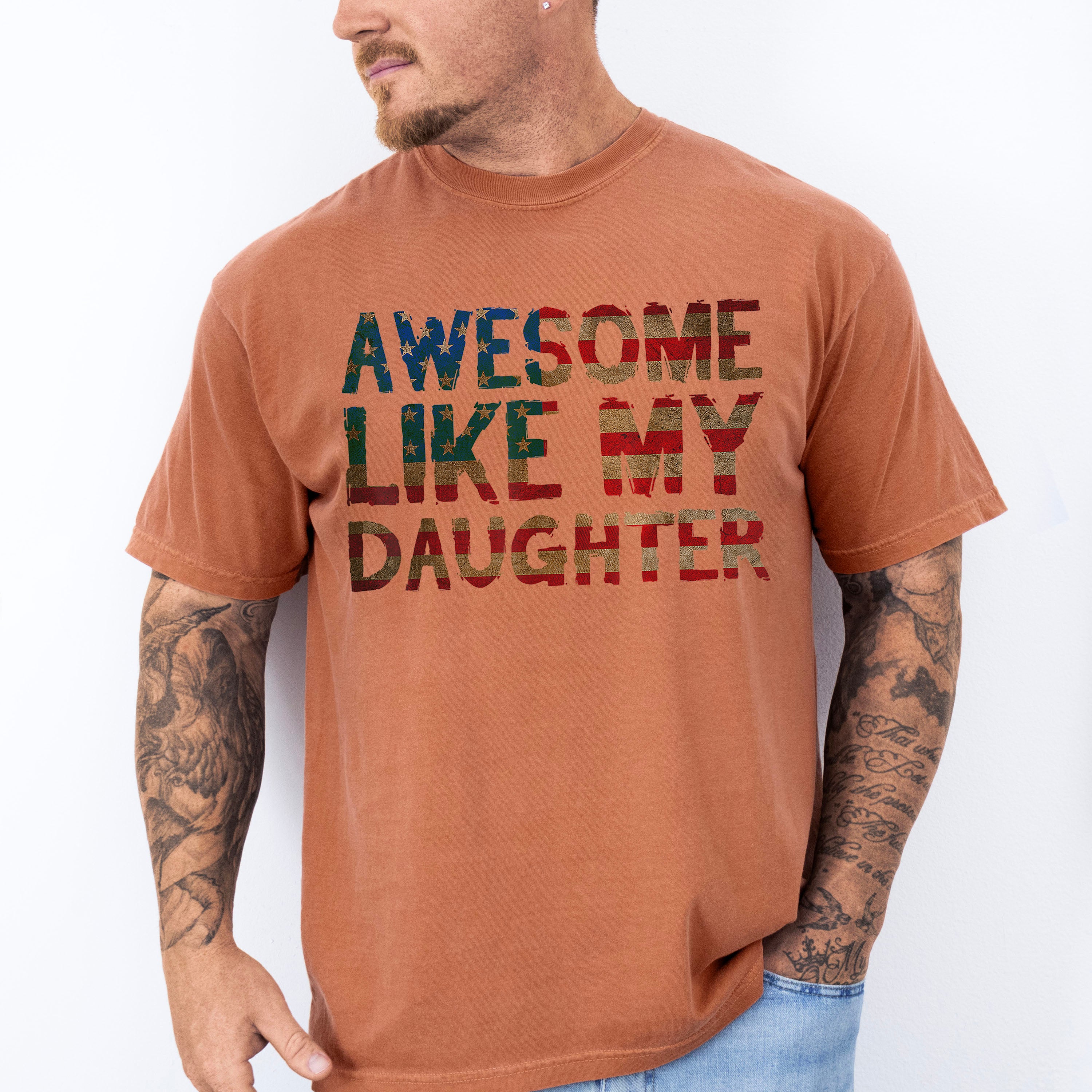 Awesome Like My Daughter Father's Day Unisex Crewneck T-Shirt Sweatshirt Hoodie