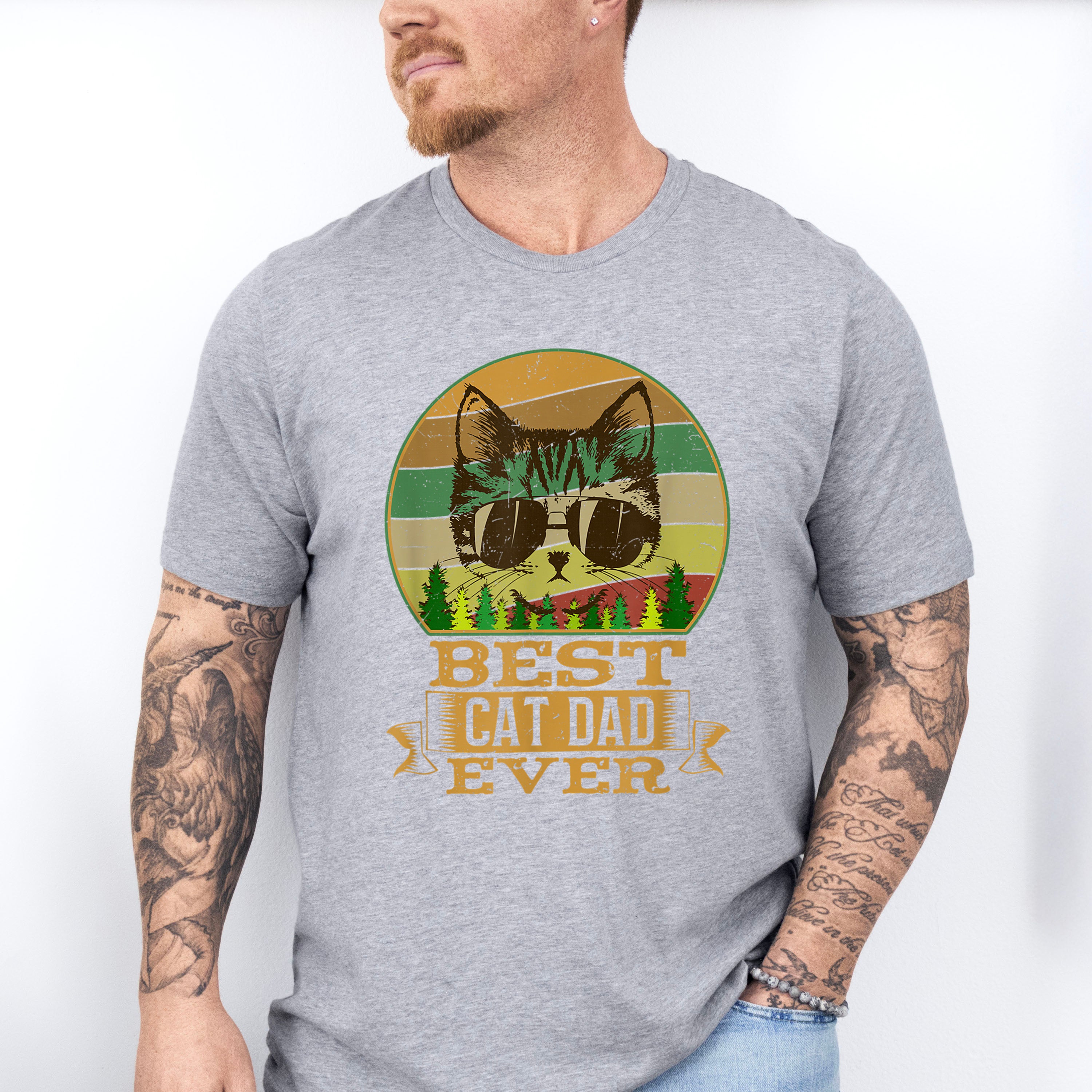 Best Cat Dad Ever Father's Day Unisex Crewneck T-Shirt Sweatshirt Hoodie