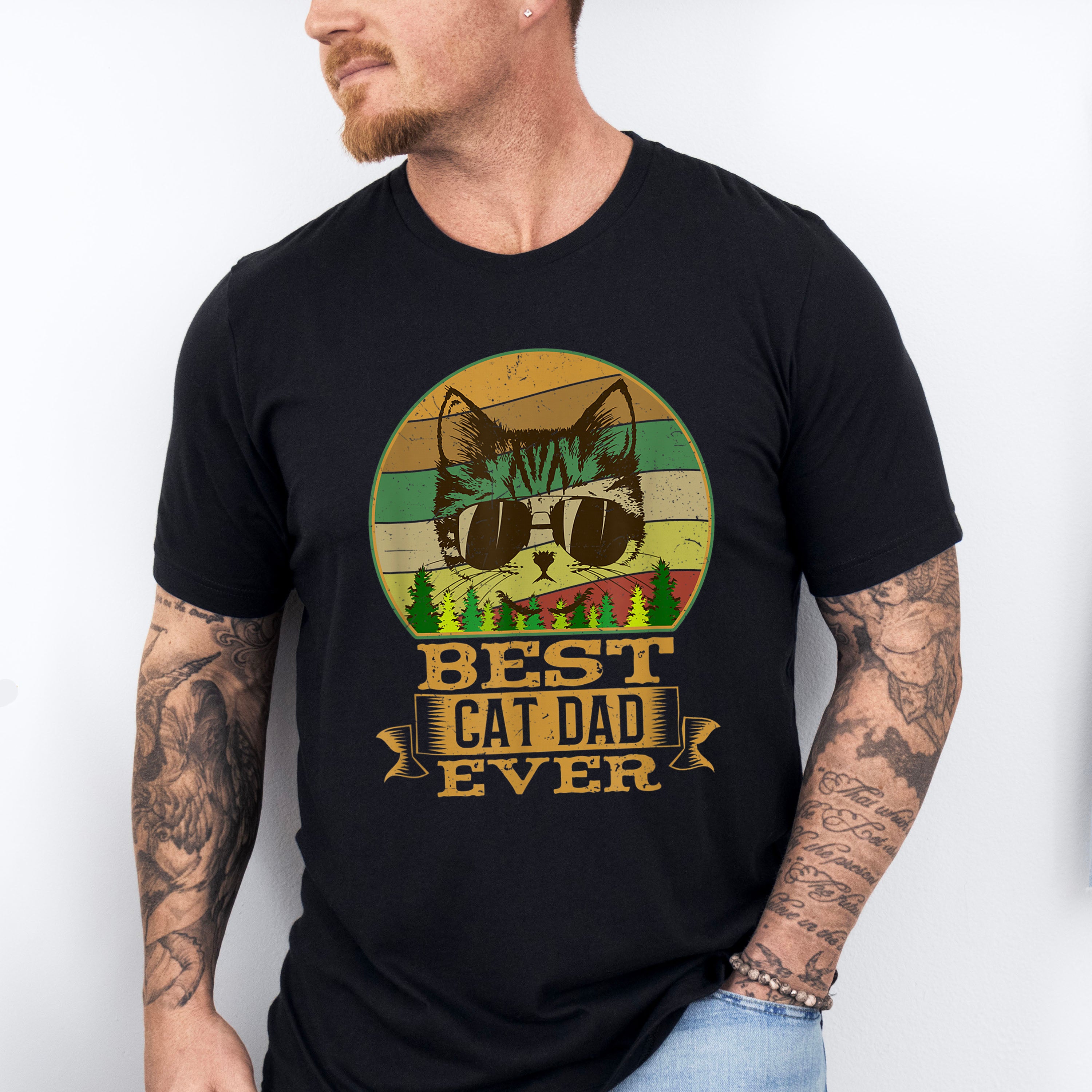 Best Cat Dad Ever Father's Day Unisex Crewneck T-Shirt Sweatshirt Hoodie