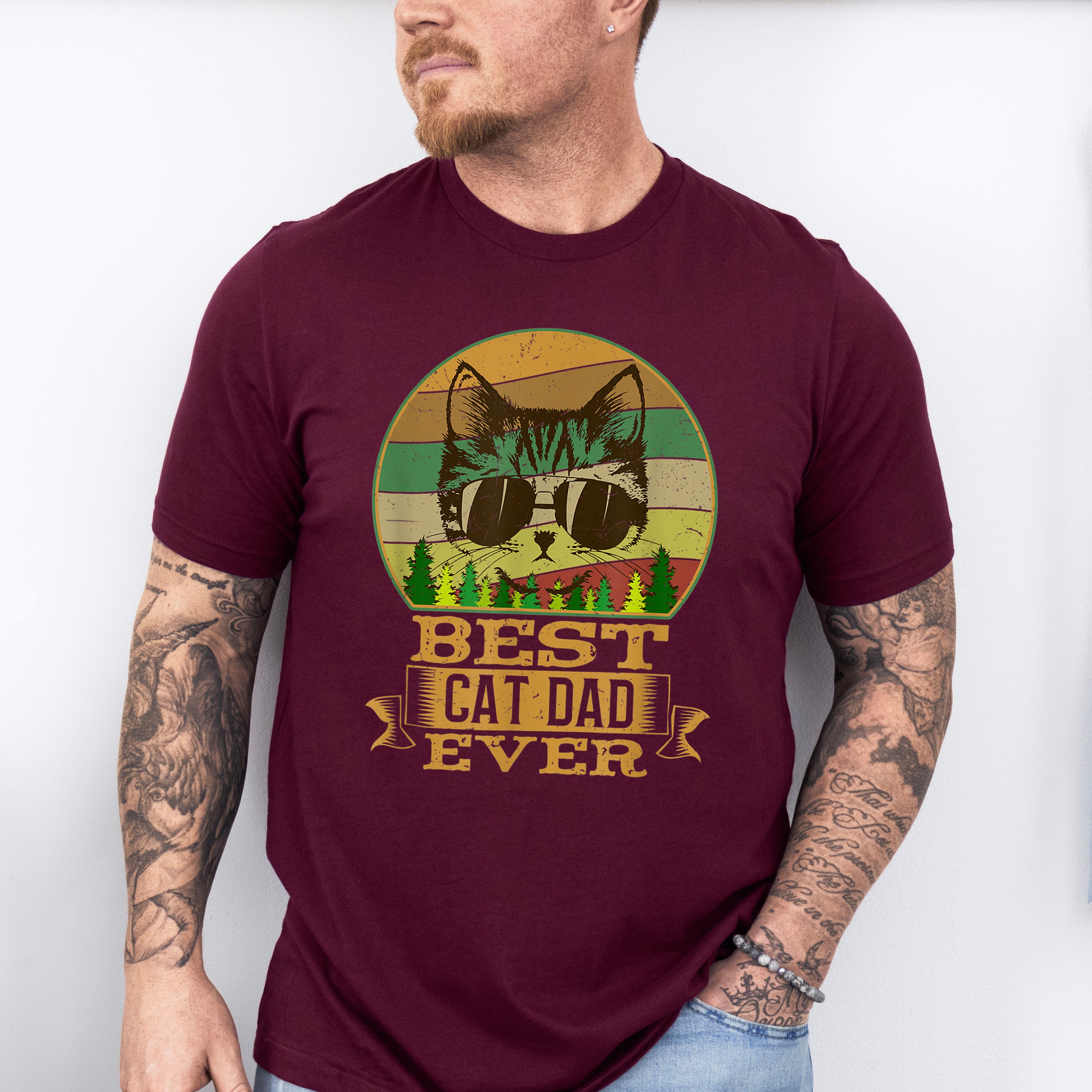 Best Cat Dad Ever Father's Day Unisex Crewneck T-Shirt Sweatshirt Hoodie