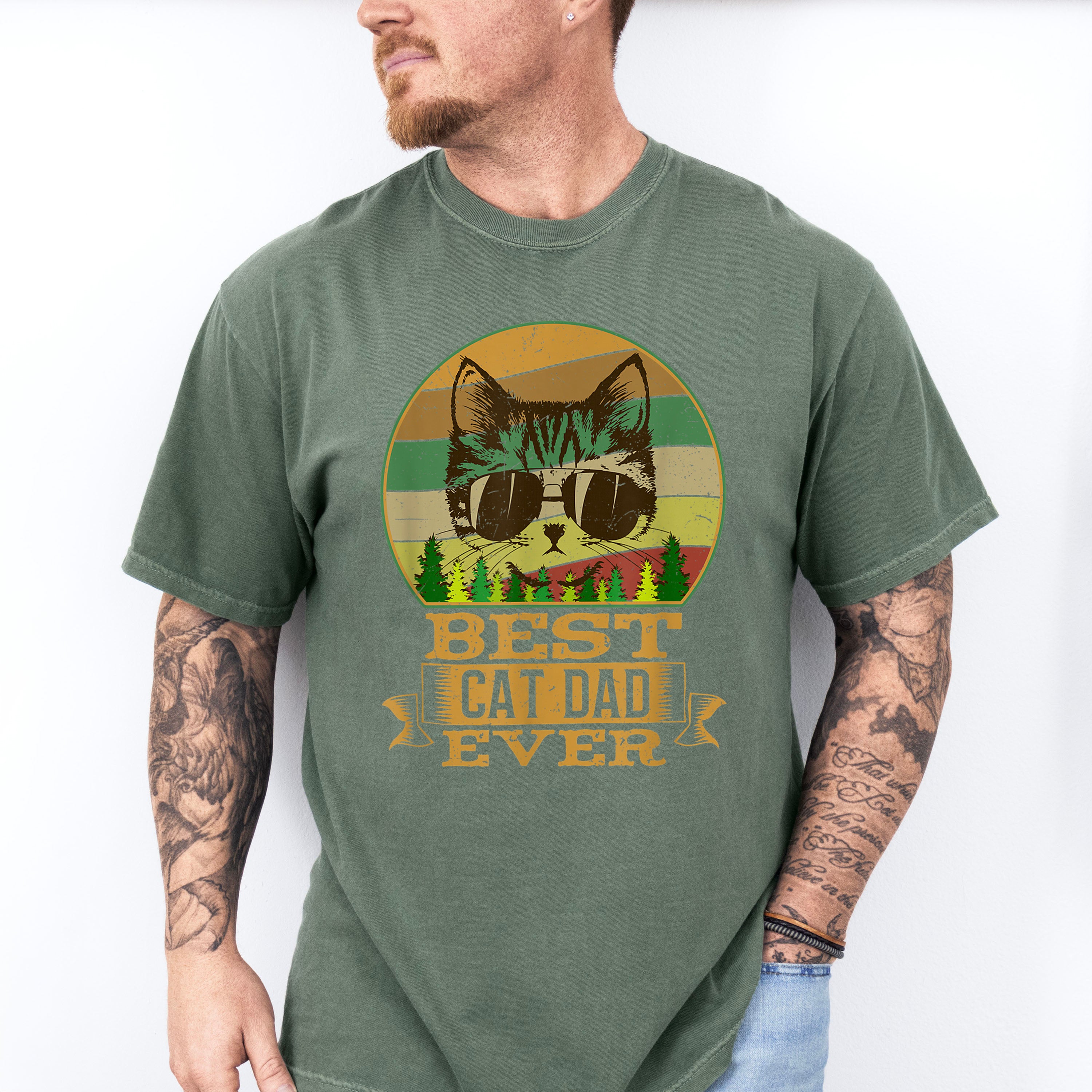 Best Cat Dad Ever Father's Day Unisex Crewneck T-Shirt Sweatshirt Hoodie