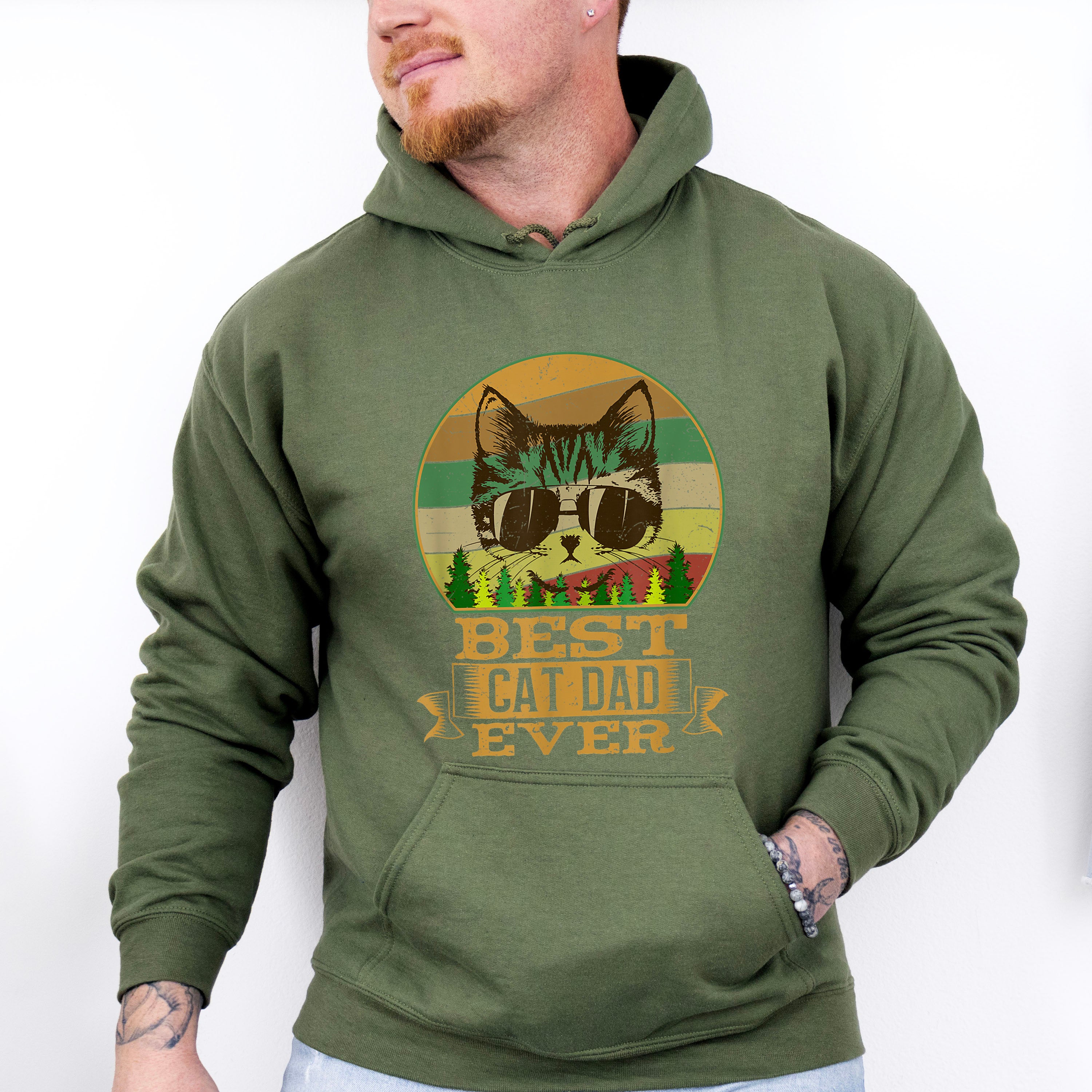 Best Cat Dad Ever Father's Day Unisex Crewneck T-Shirt Sweatshirt Hoodie