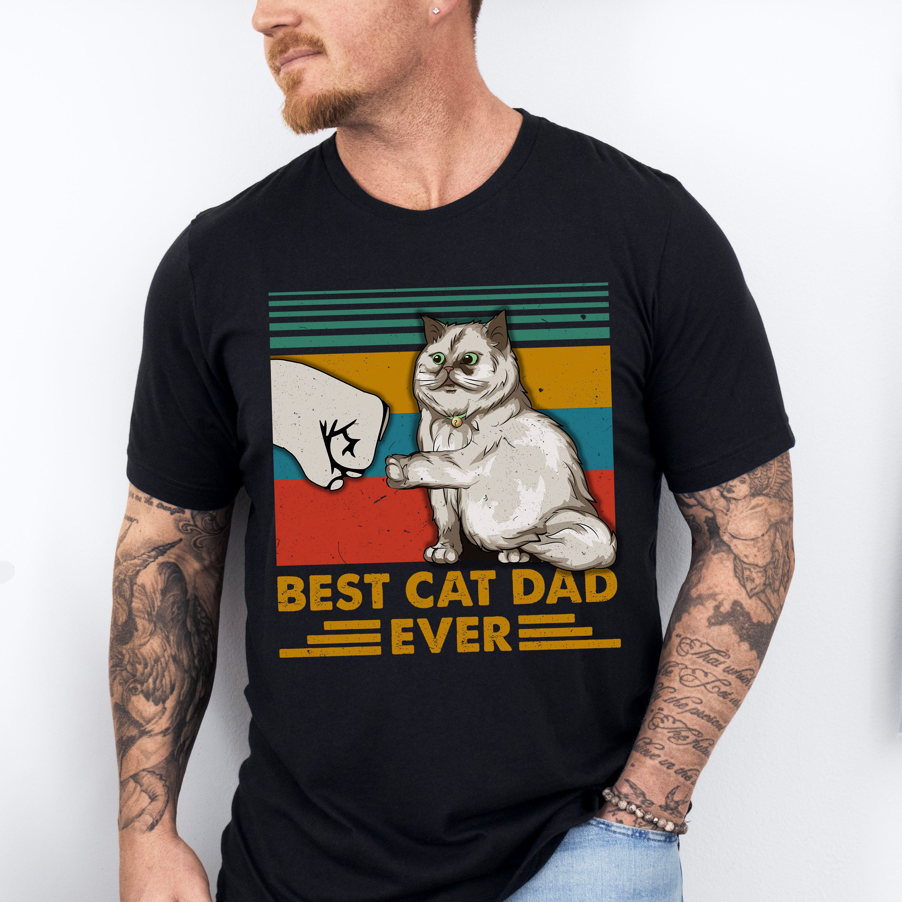 Cat Dad Father's Day Unisex Crewneck T-Shirt Sweatshirt Hoodie