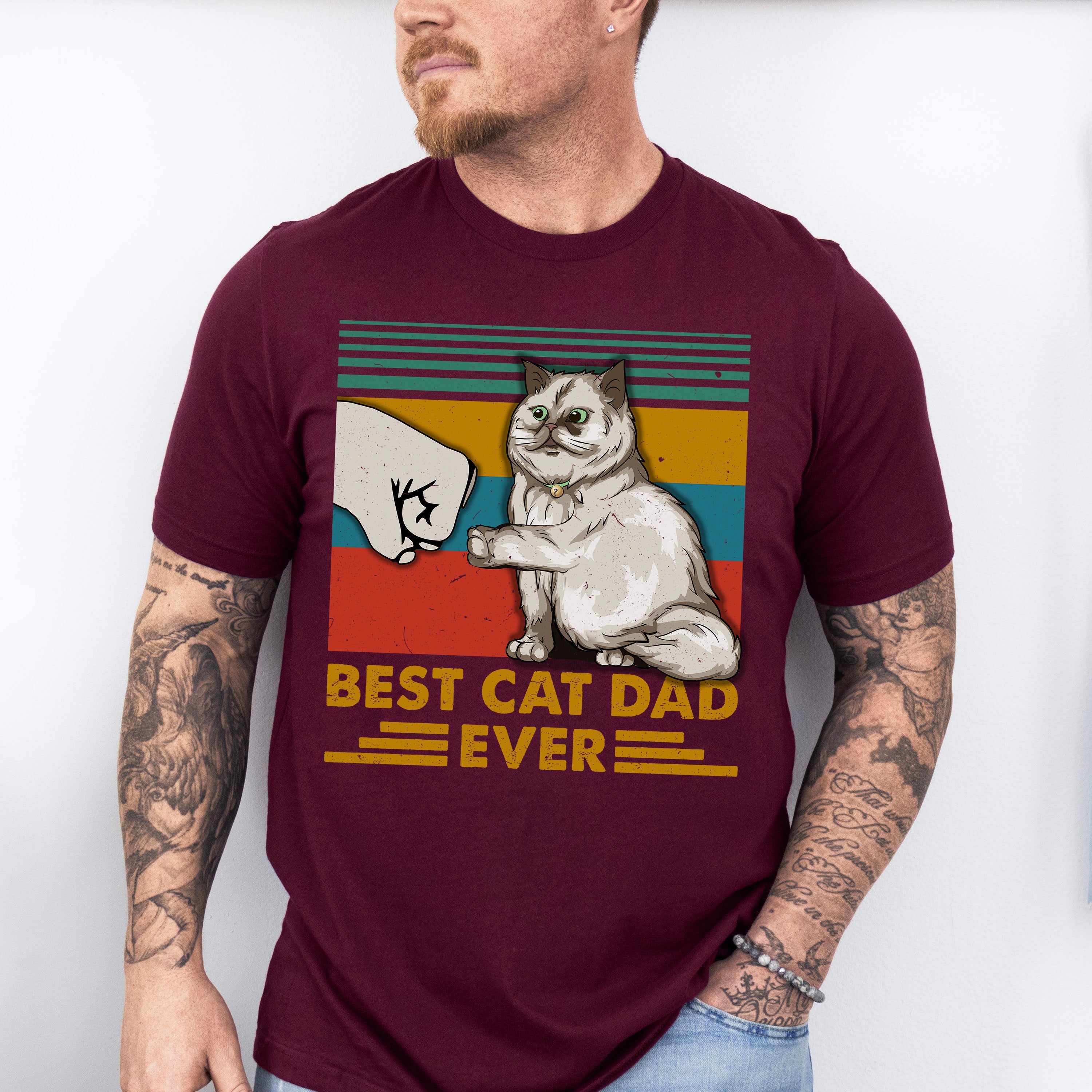 Cat Dad Father's Day Unisex Crewneck T-Shirt Sweatshirt Hoodie