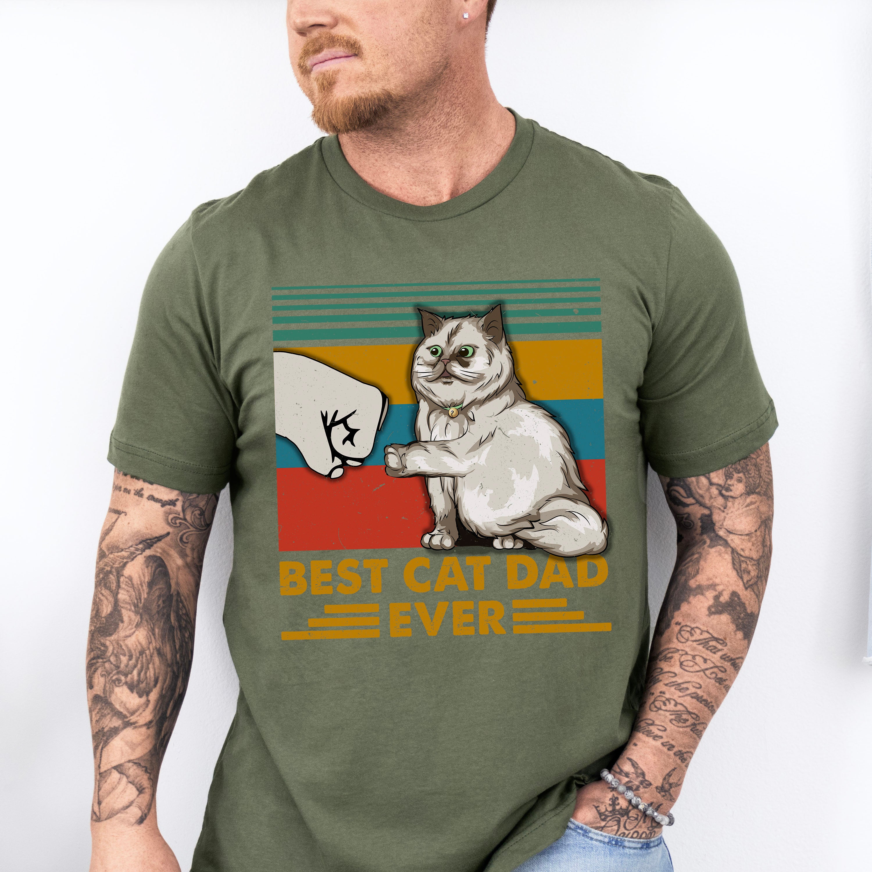 Cat Dad Father's Day Unisex Crewneck T-Shirt Sweatshirt Hoodie
