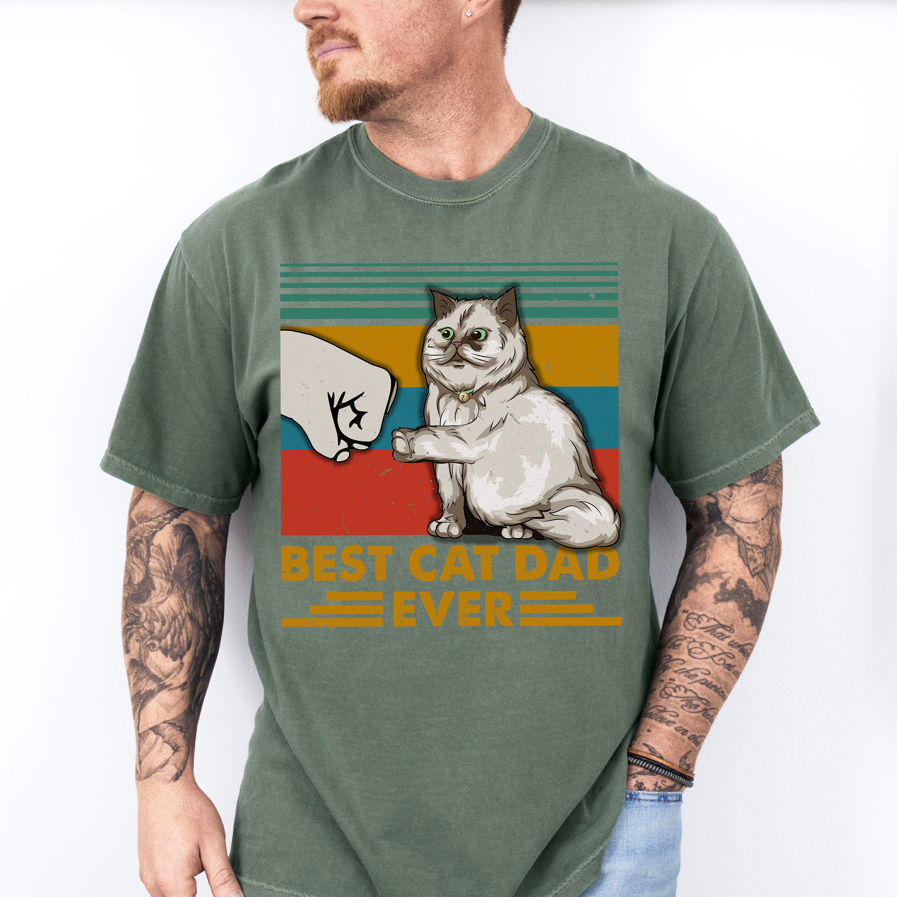 Cat Dad Father's Day Unisex Crewneck T-Shirt Sweatshirt Hoodie