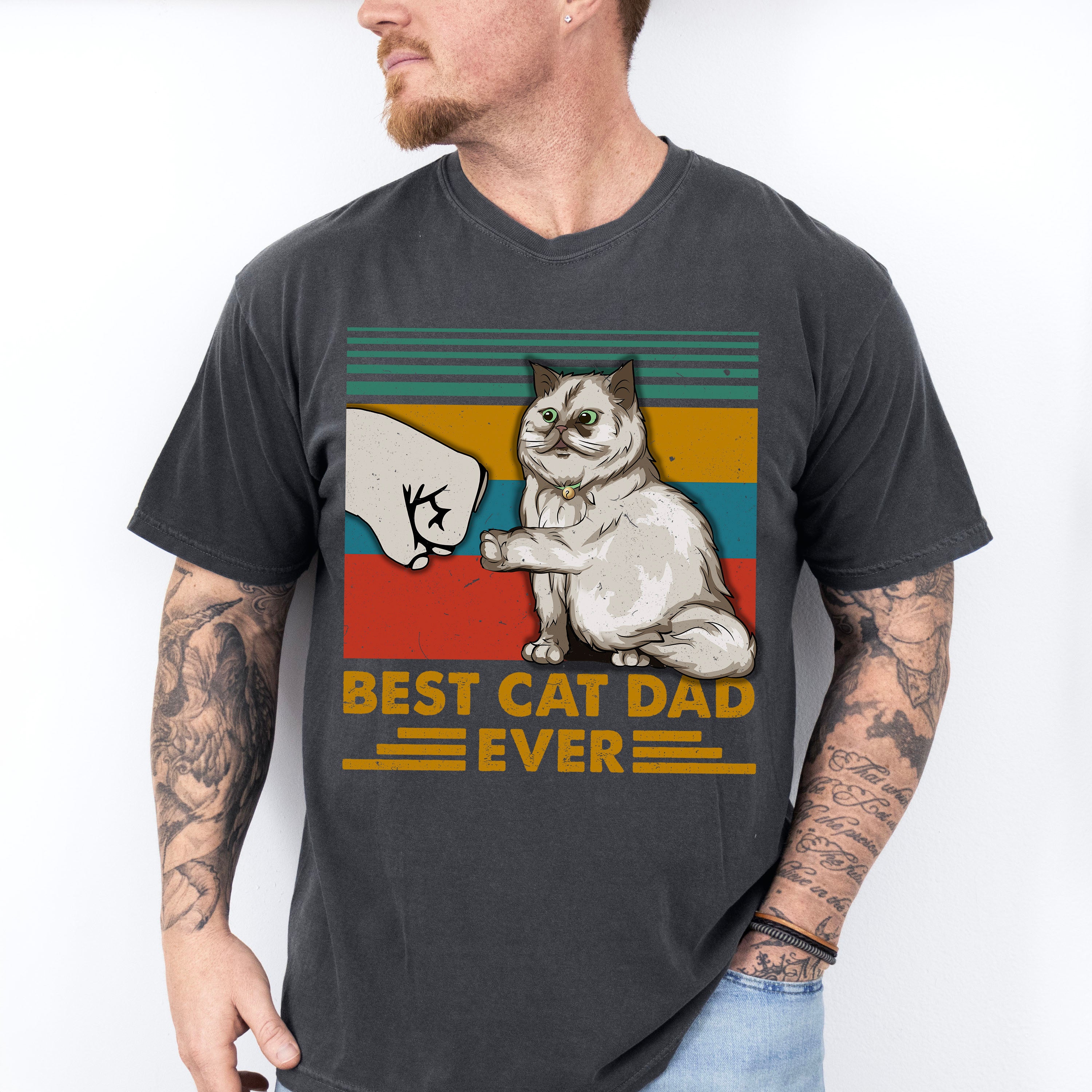 Cat Dad Father's Day Unisex Crewneck T-Shirt Sweatshirt Hoodie