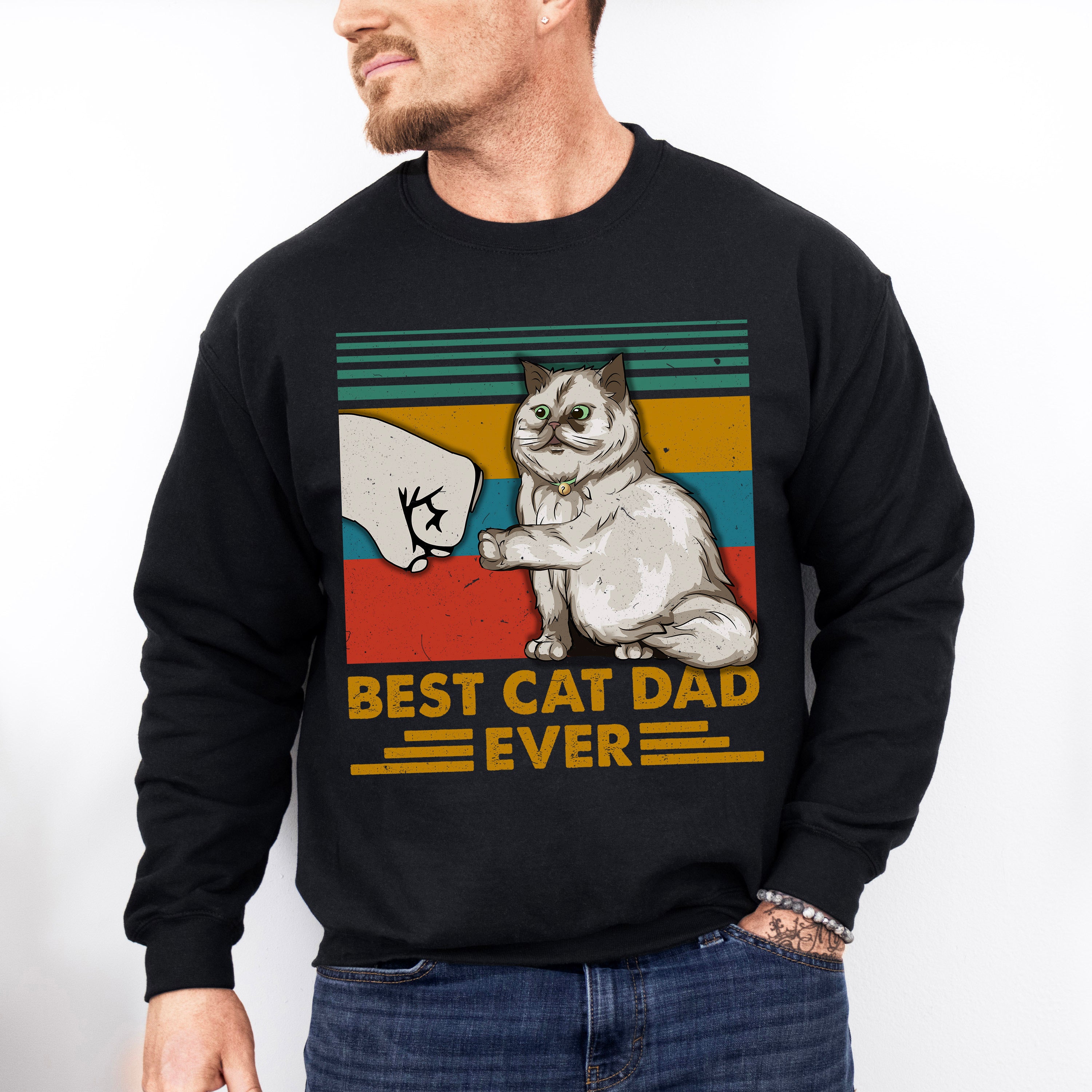 Cat Dad Father's Day Unisex Crewneck T-Shirt Sweatshirt Hoodie