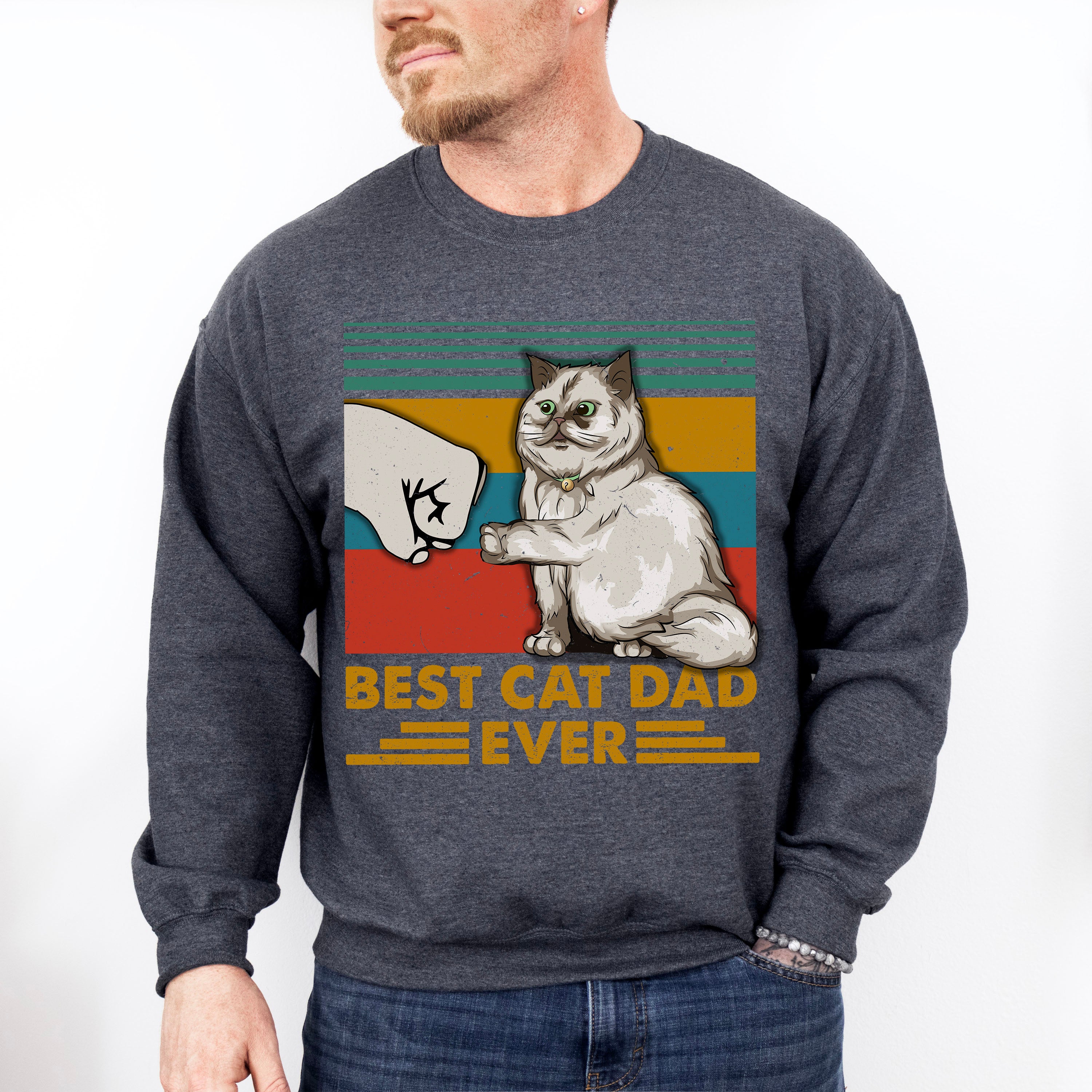 Cat Dad Father's Day Unisex Crewneck T-Shirt Sweatshirt Hoodie