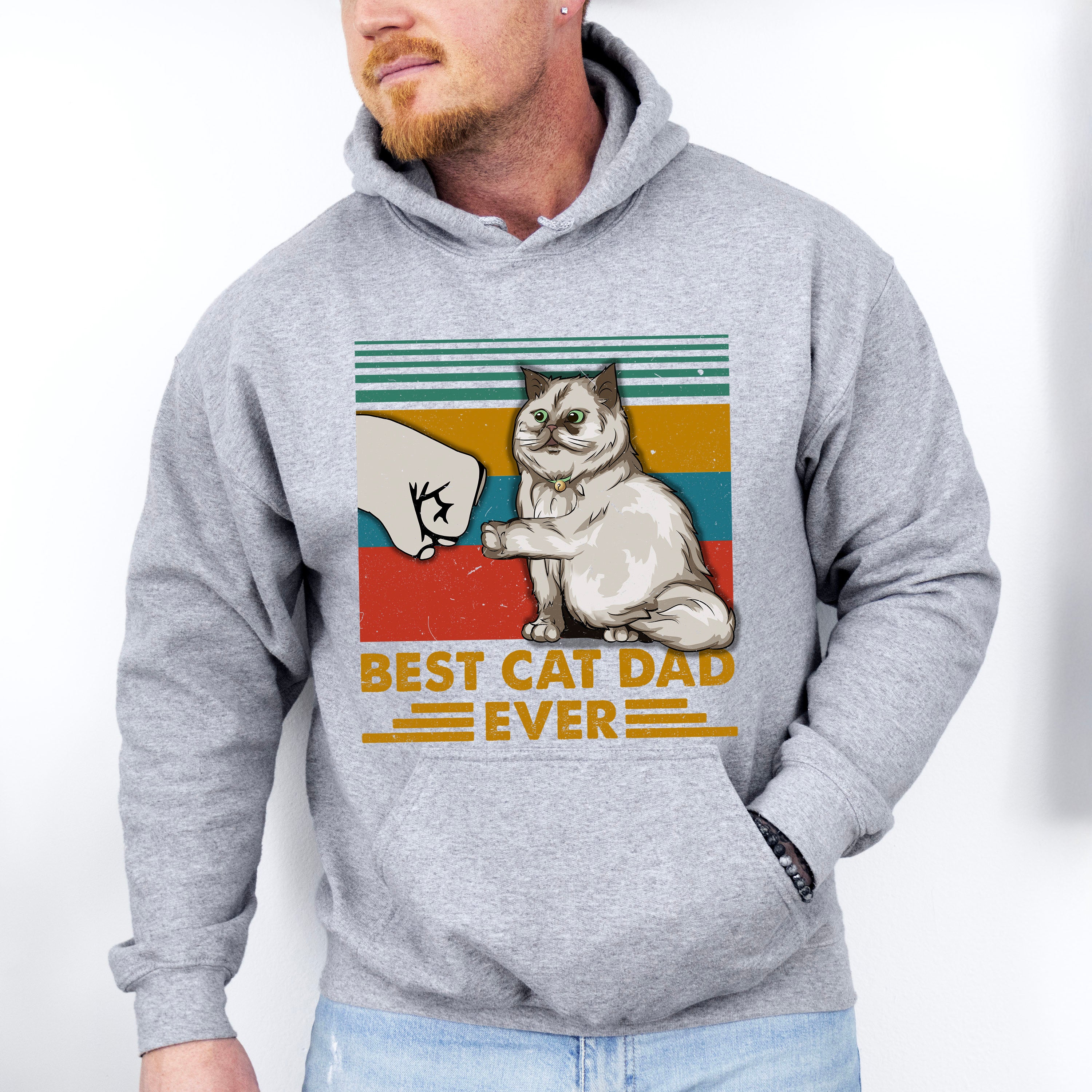 Cat Dad Father's Day Unisex Crewneck T-Shirt Sweatshirt Hoodie