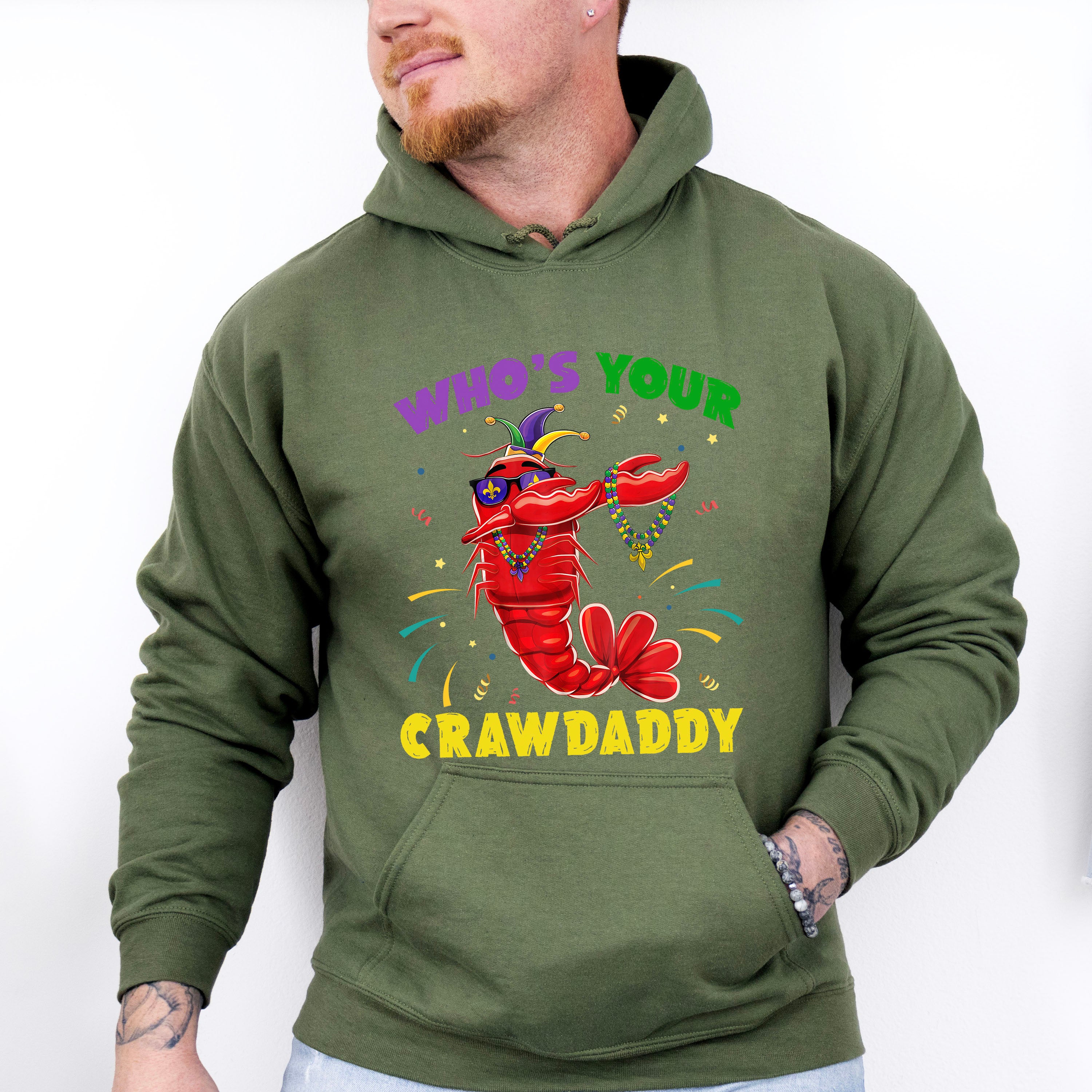 Mardi Gras Crawdaddy Father's Day Unisex Crewneck T-Shirt Sweatshirt Hoodie
