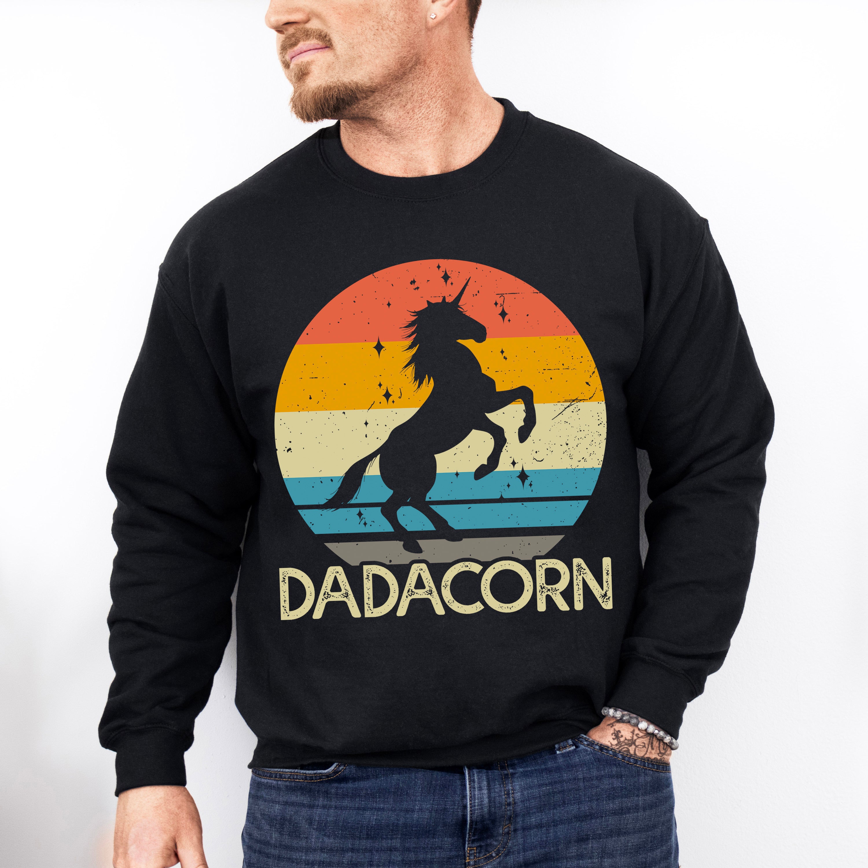 Dadacorn Father's Day Unisex Crewneck T-Shirt Sweatshirt Hoodie
