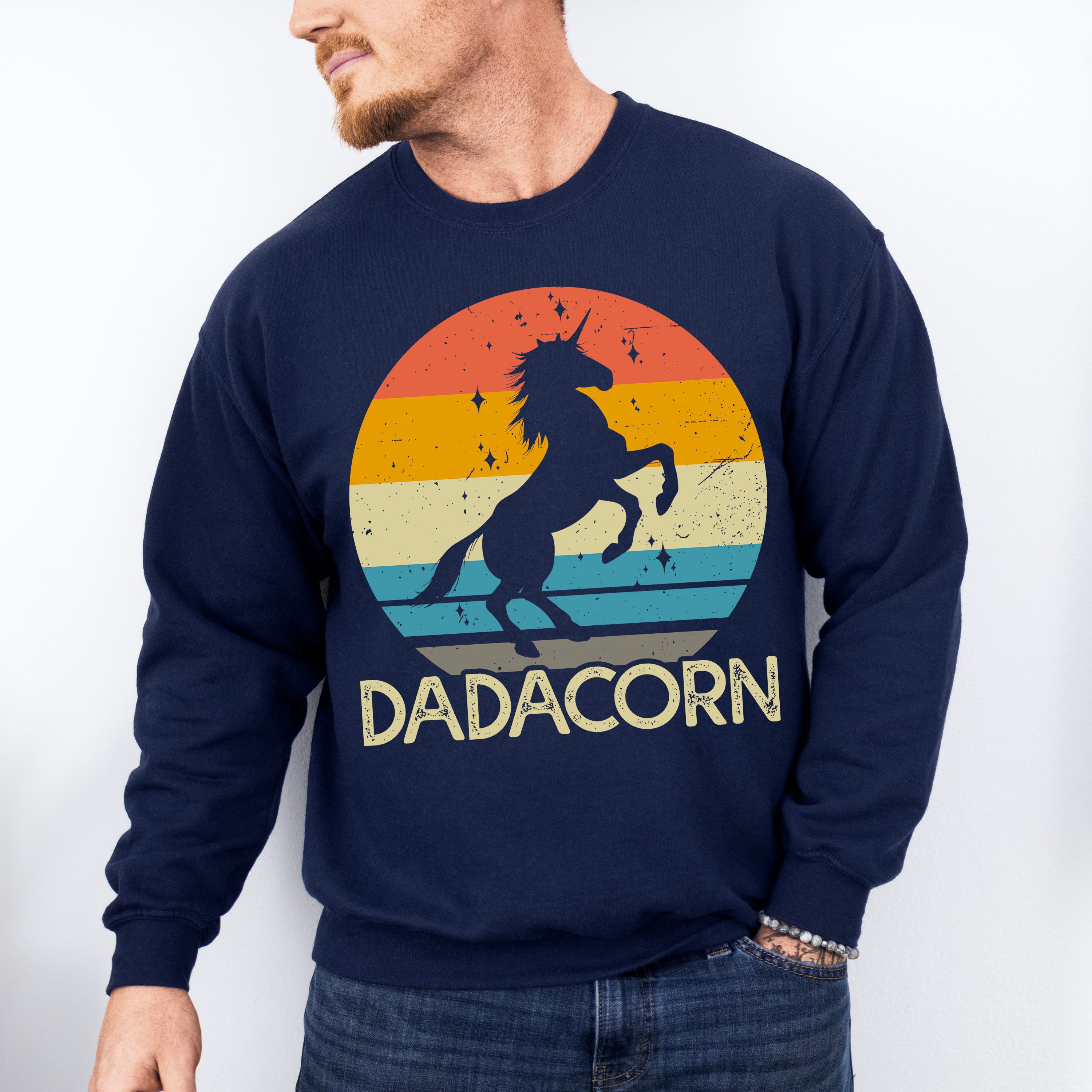 Dadacorn Father's Day Unisex Crewneck T-Shirt Sweatshirt Hoodie