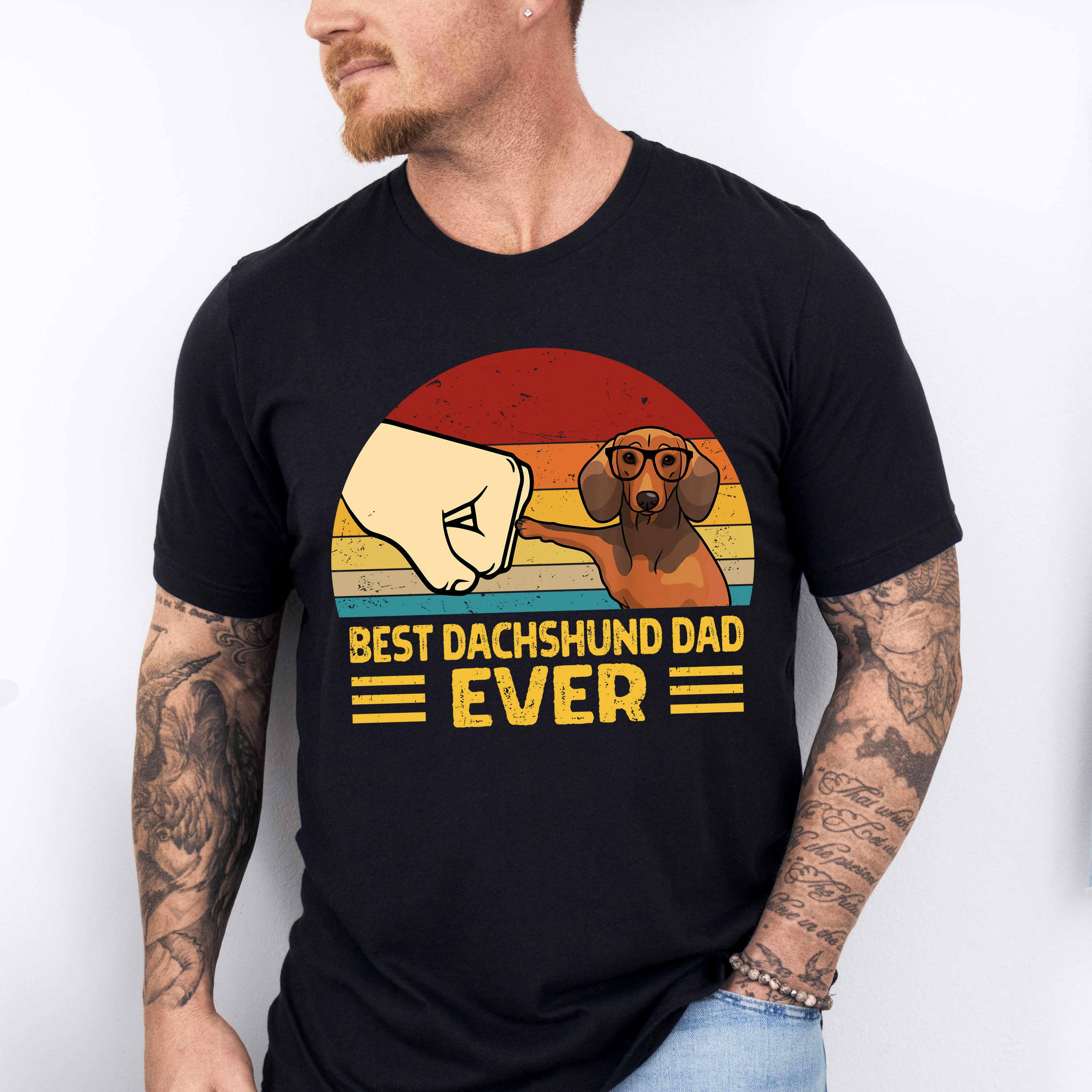 Best Dachshund Dad Ever Father's Day Unisex Crewneck T-Shirt Sweatshirt Hoodie