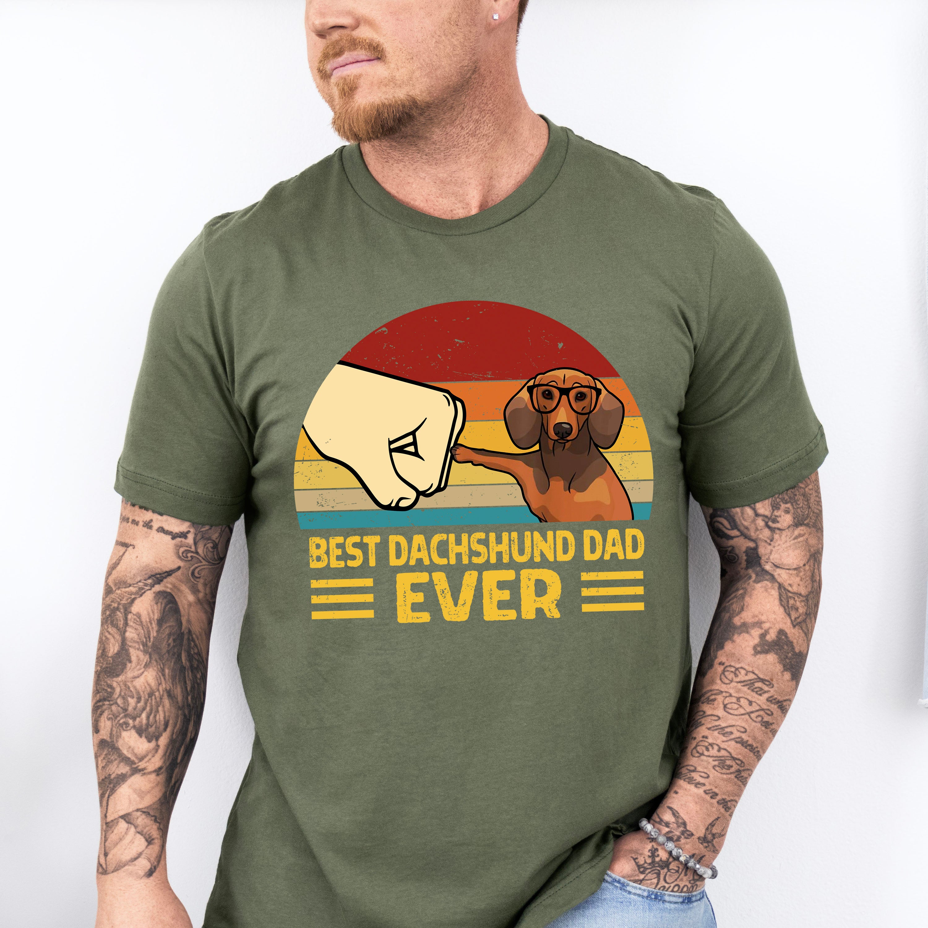 Best Dachshund Dad Ever Father's Day Unisex Crewneck T-Shirt Sweatshirt Hoodie