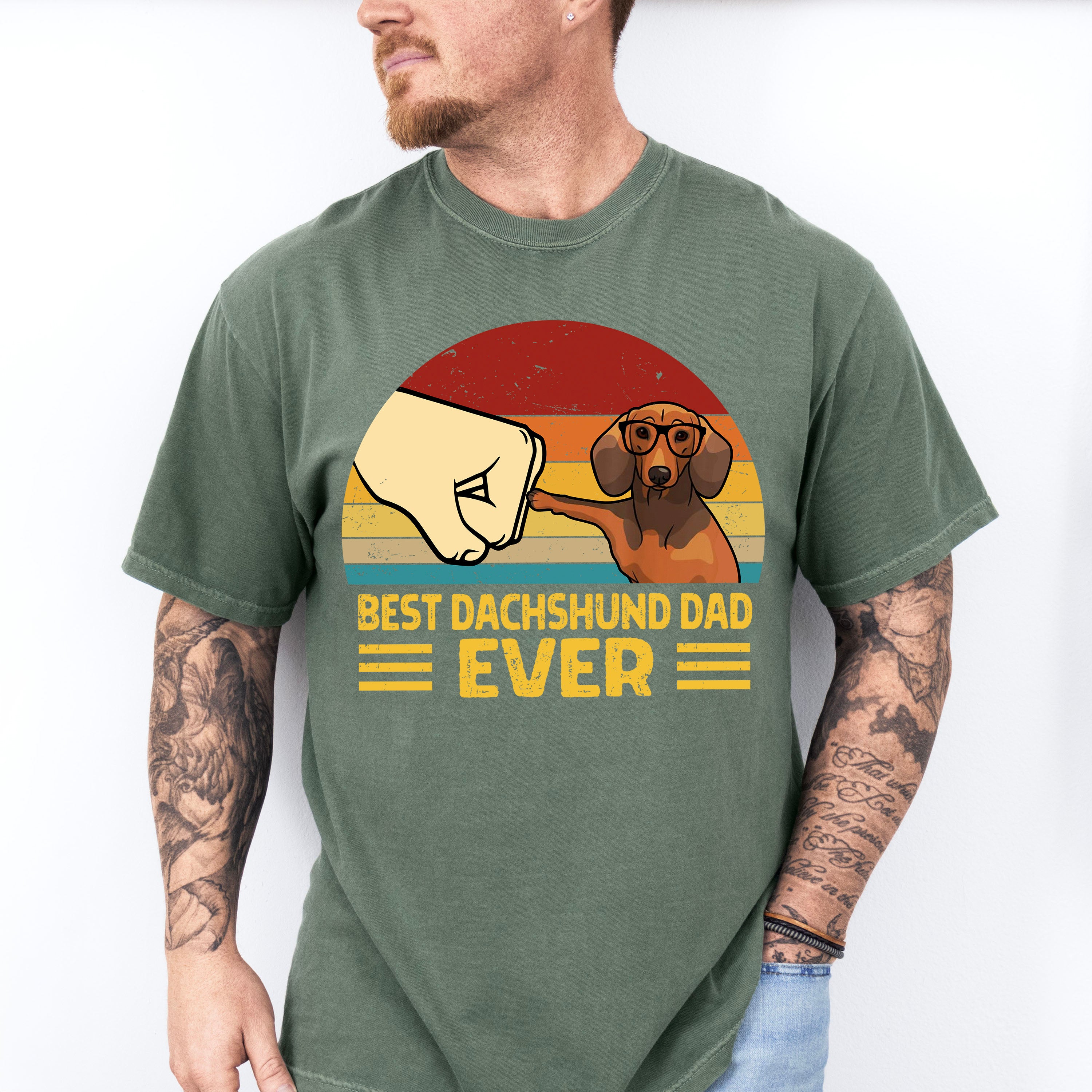 Best Dachshund Dad Ever Father's Day Unisex Crewneck T-Shirt Sweatshirt Hoodie