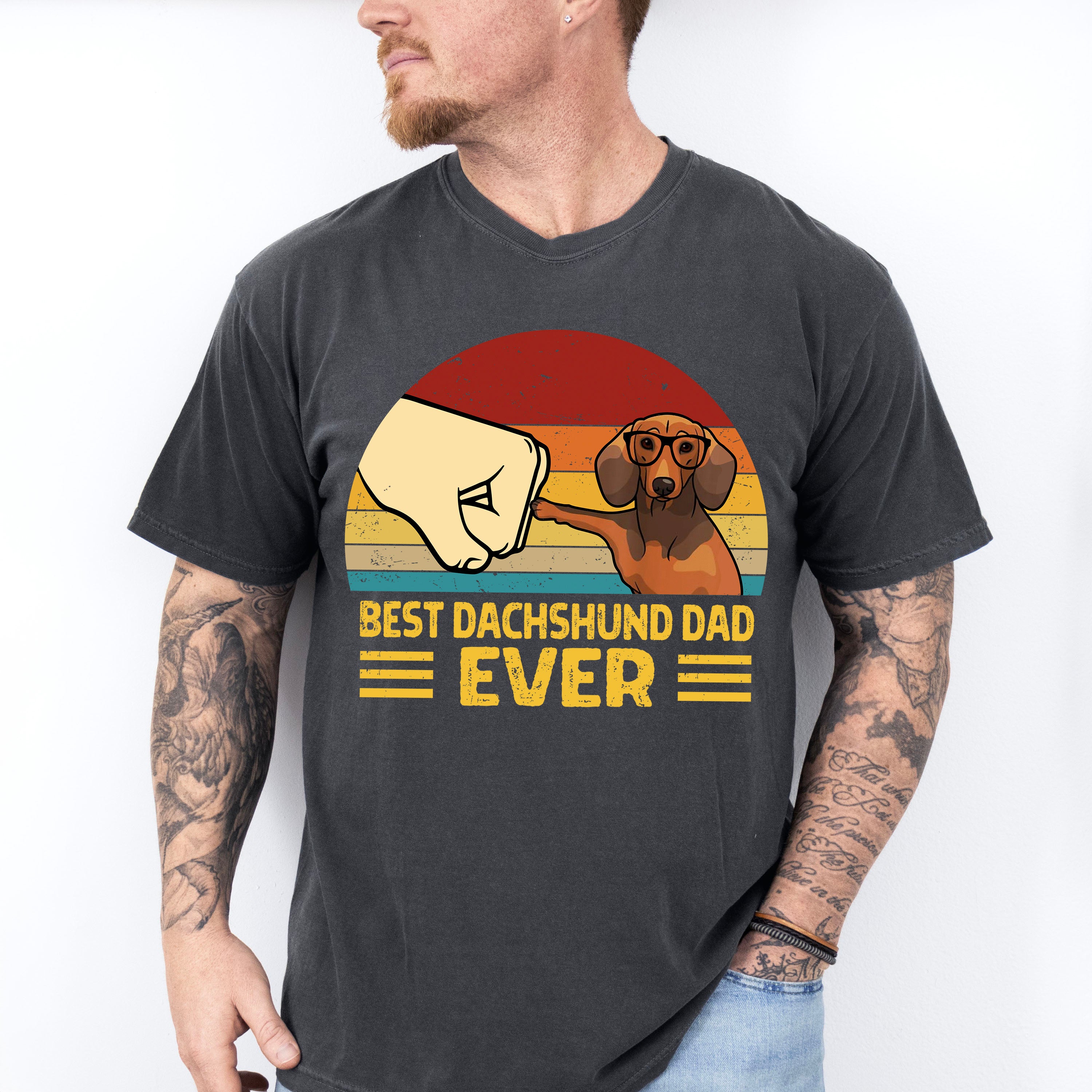 Best Dachshund Dad Ever Father's Day Unisex Crewneck T-Shirt Sweatshirt Hoodie