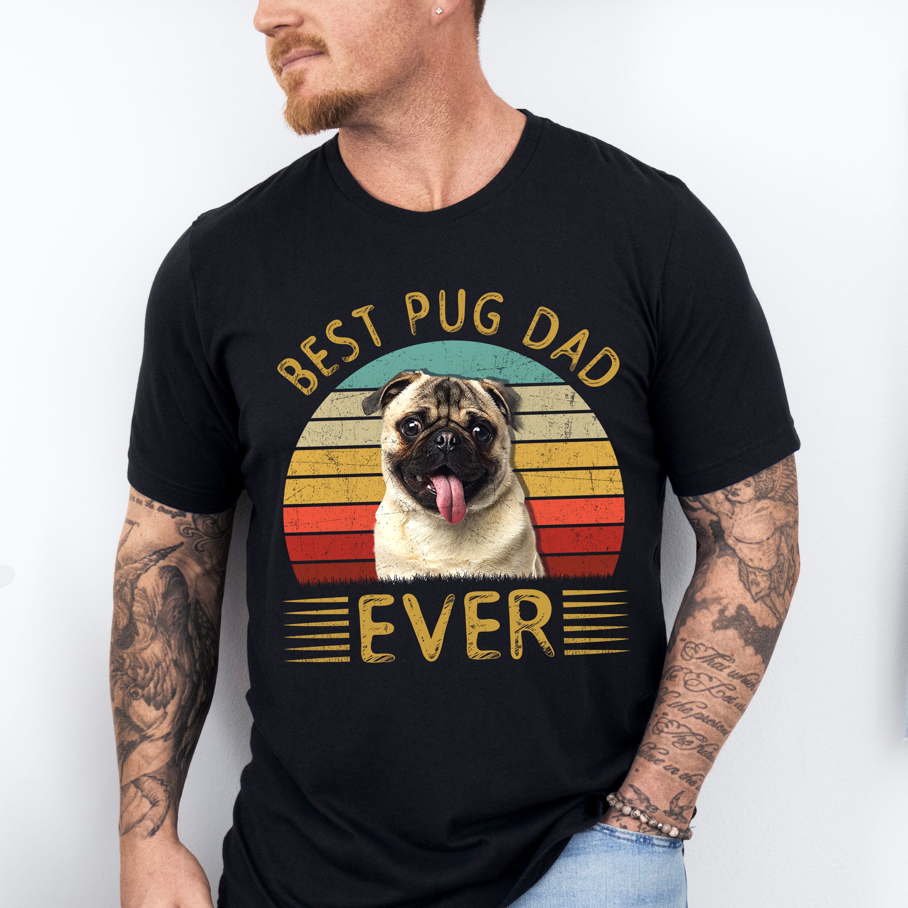 Best Pug Dad Ever Father's Day Unisex Crewneck T-Shirt Sweatshirt Hoodie