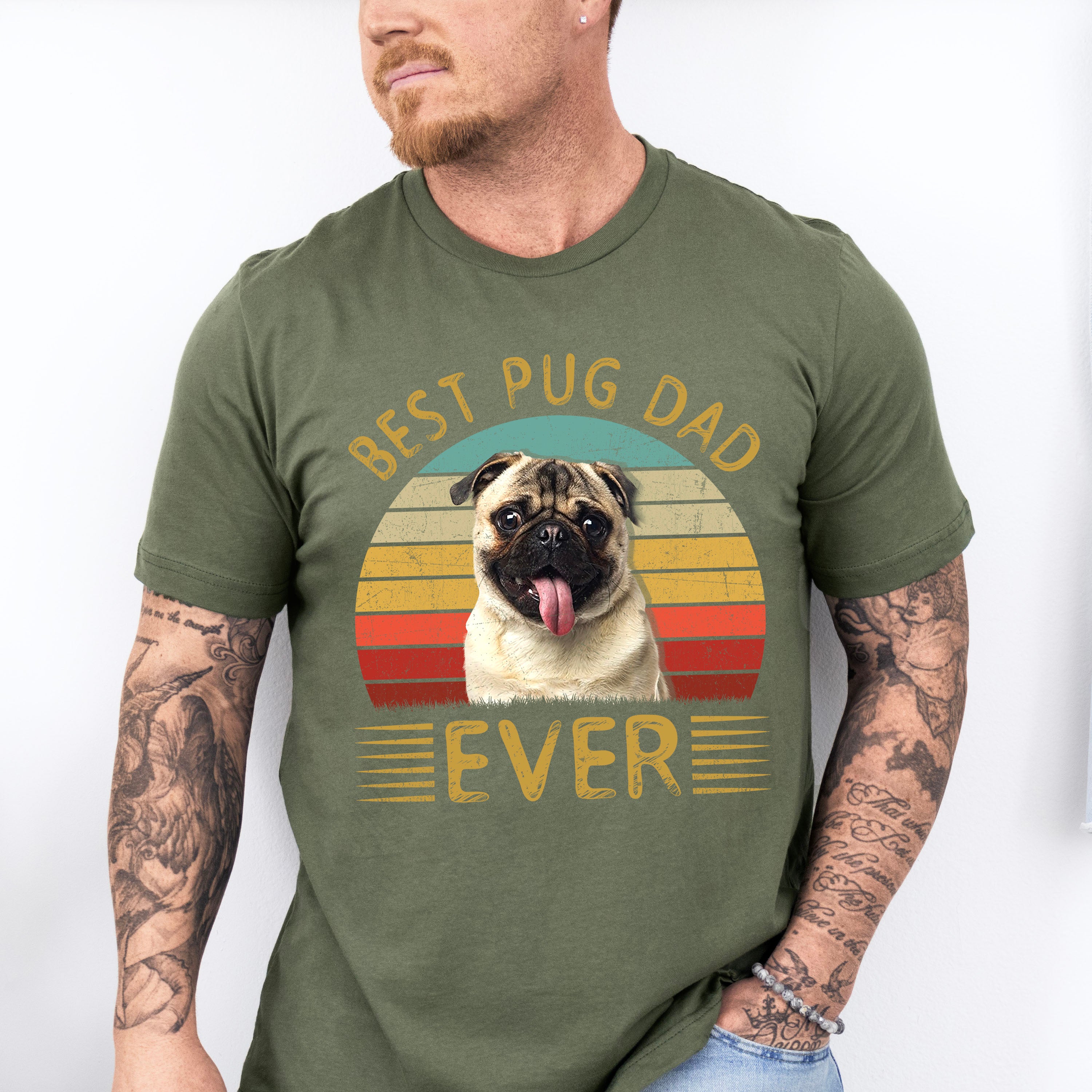 Best Pug Dad Ever Father's Day Unisex Crewneck T-Shirt Sweatshirt Hoodie