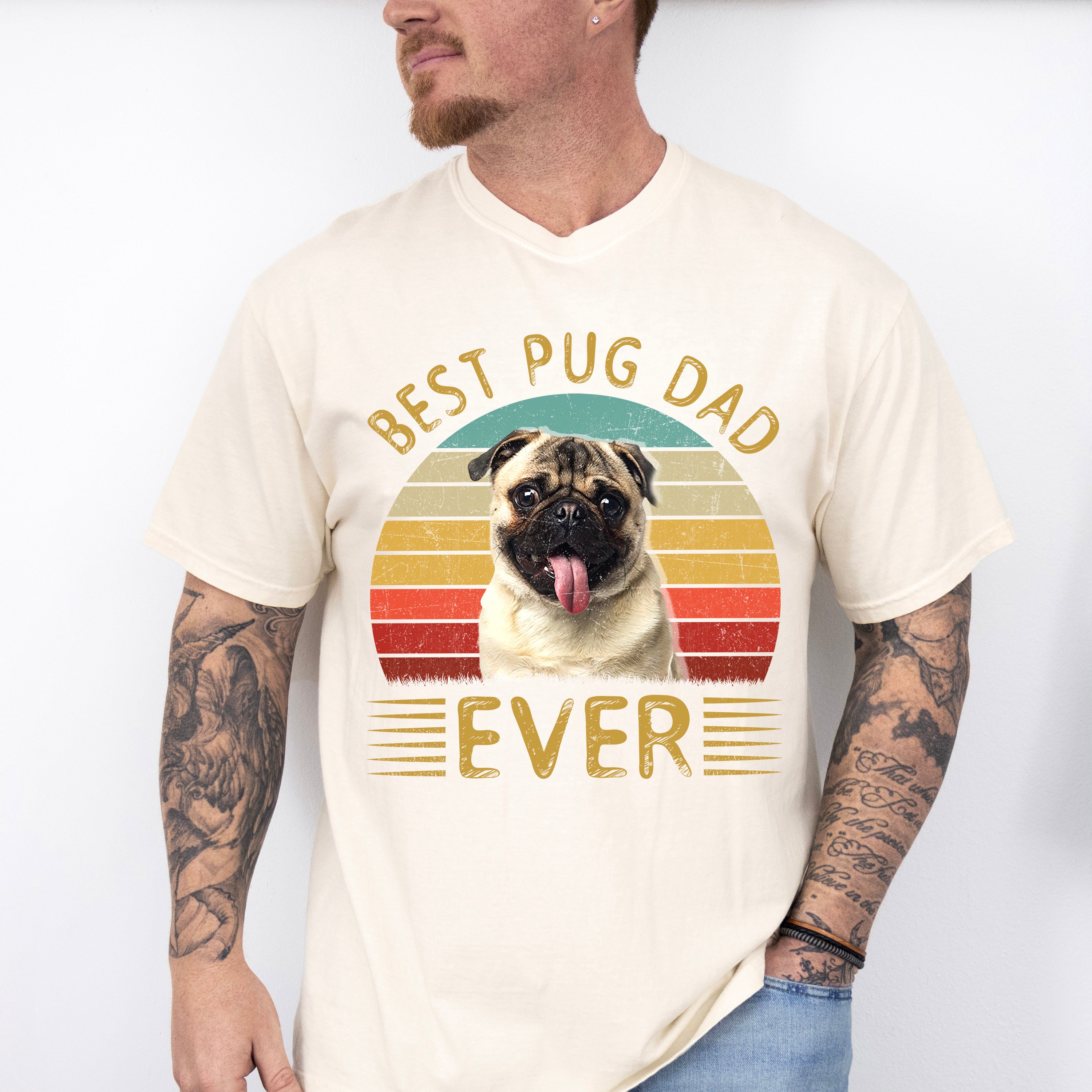 Best Pug Dad Ever Father's Day Unisex Crewneck T-Shirt Sweatshirt Hoodie
