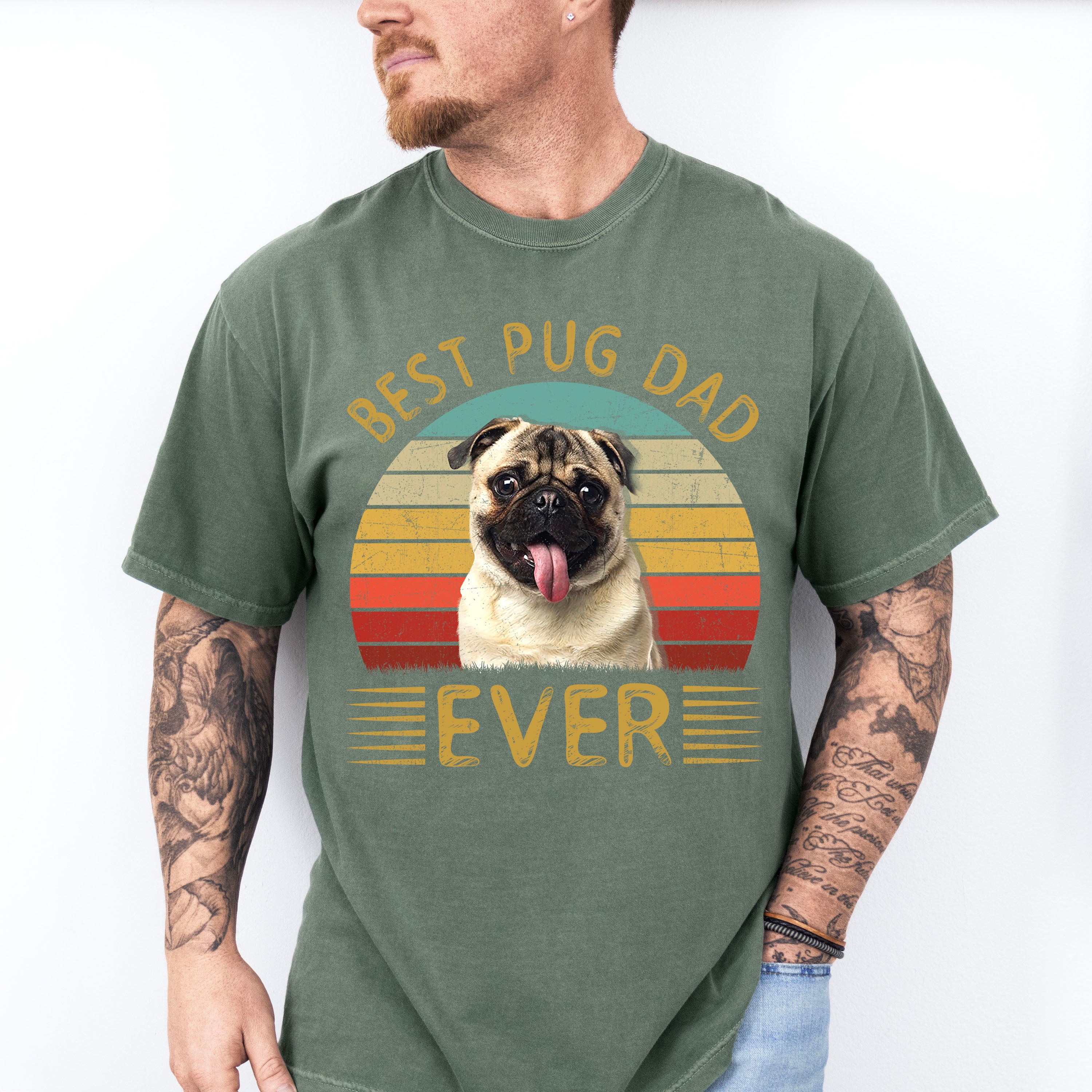 Best Pug Dad Ever Father's Day Unisex Crewneck T-Shirt Sweatshirt Hoodie