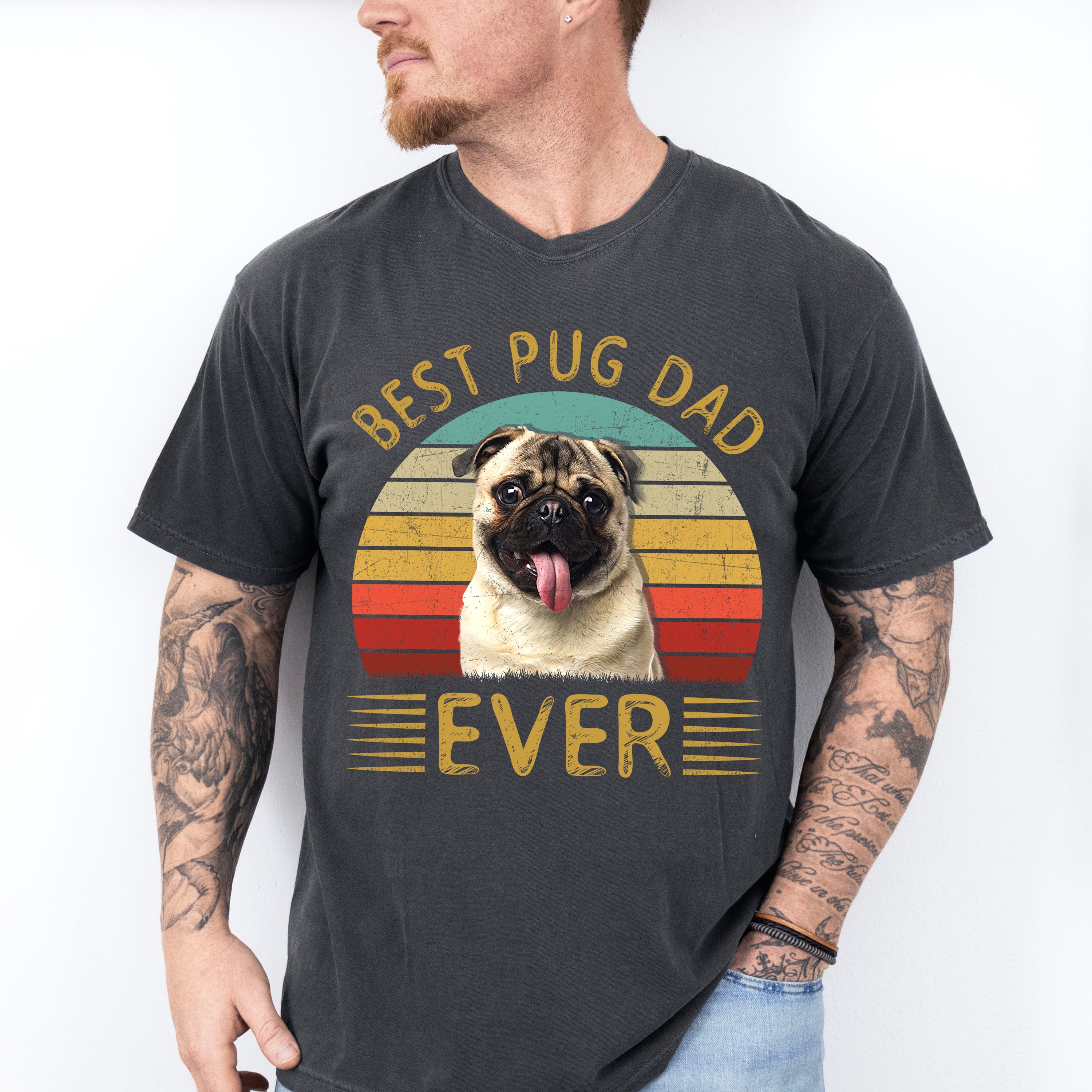 Best Pug Dad Ever Father's Day Unisex Crewneck T-Shirt Sweatshirt Hoodie