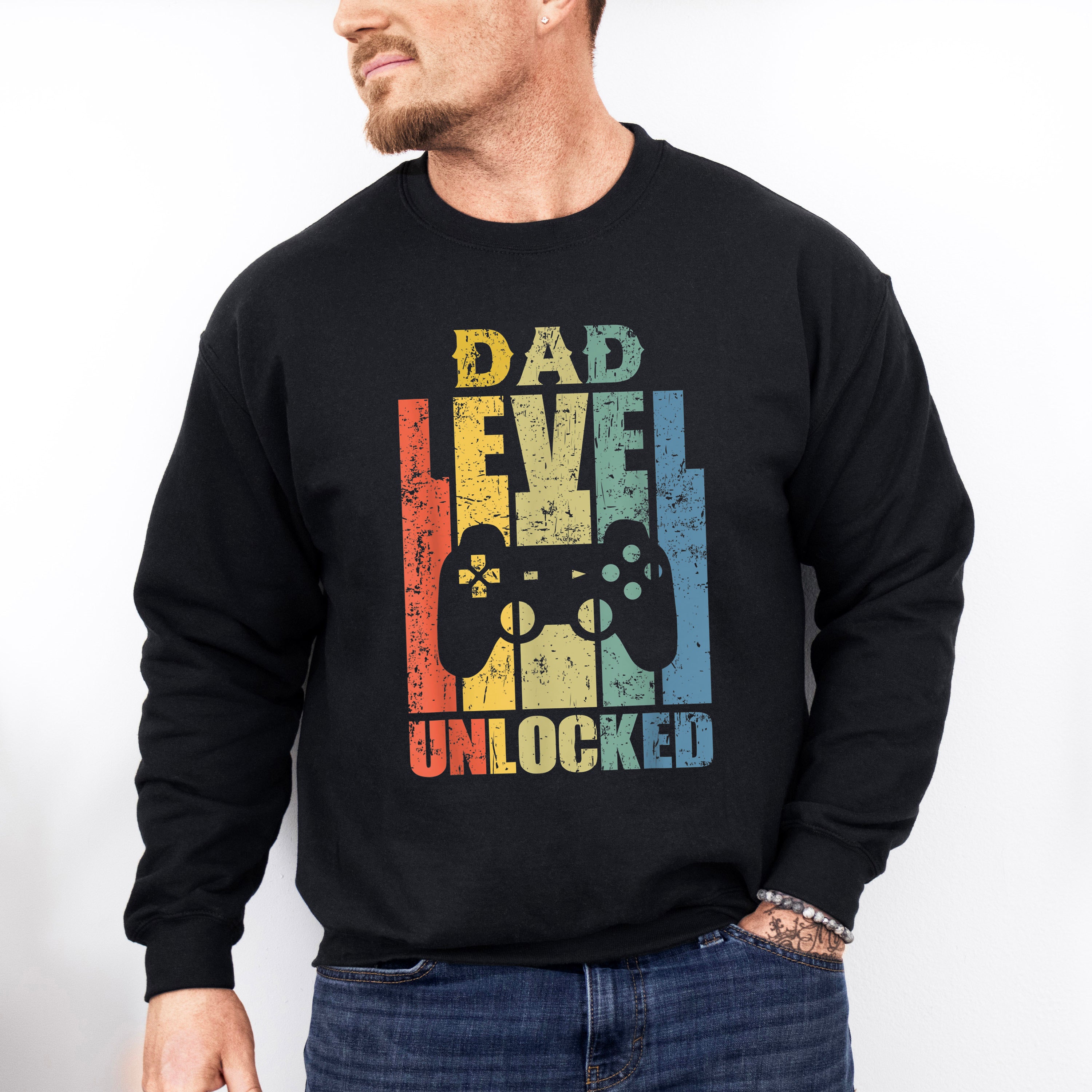 Dad Level Unlocked Father's Day Unisex Crewneck T-Shirt Sweatshirt Hoodie