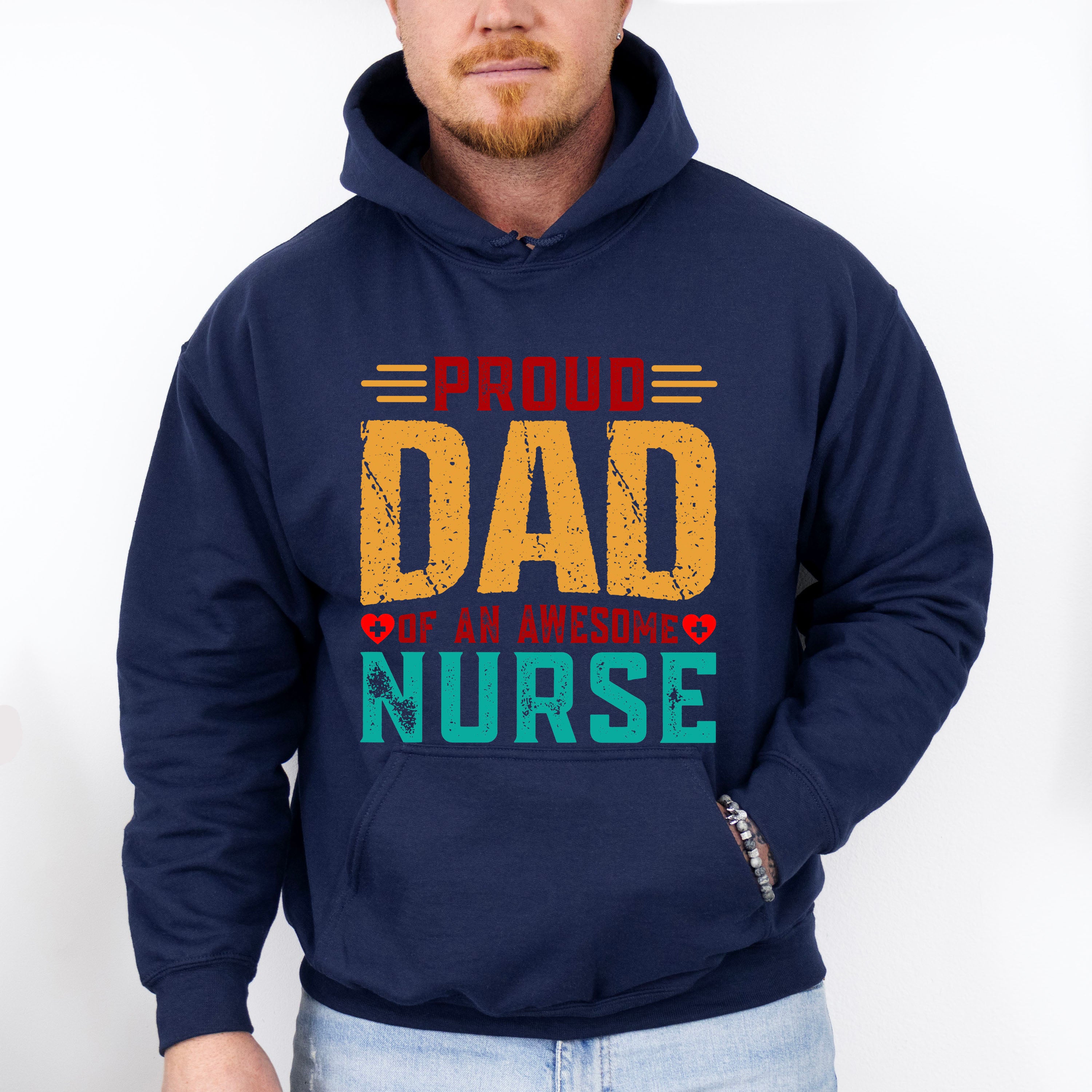 Proud Dad Awesome Nurse Father's Day Unisex Crewneck T-Shirt Sweatshirt Hoodie
