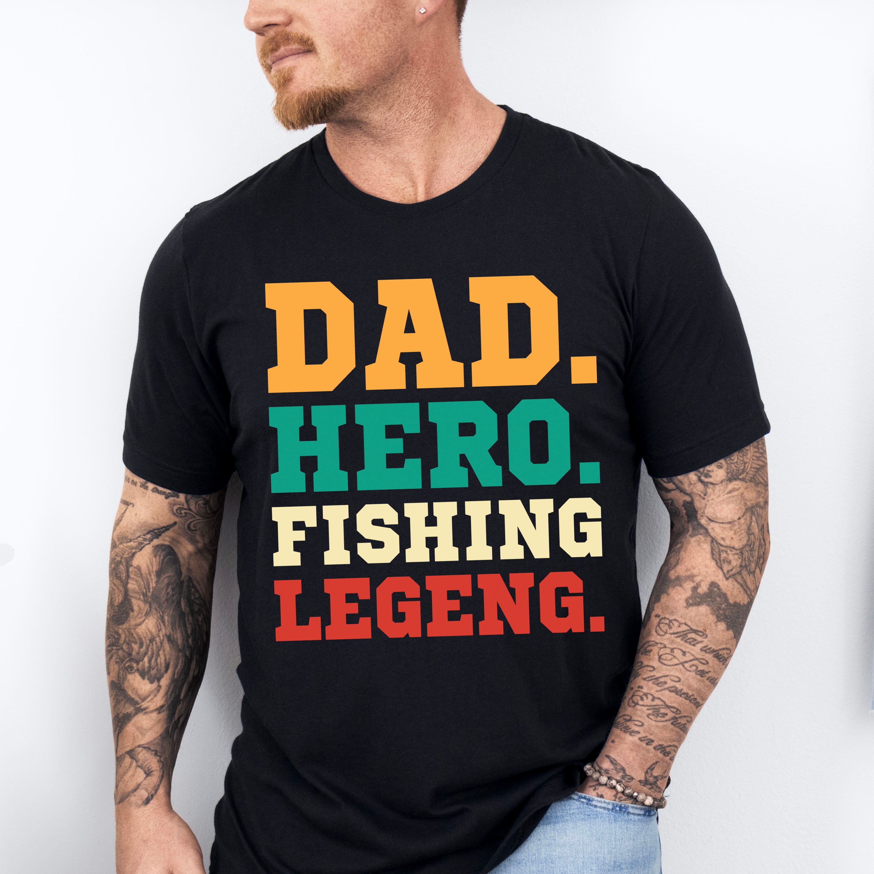 Dad Hero Fishing Legend Father's Day Unisex Crewneck T-Shirt Sweatshirt Hoodie
