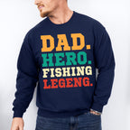Dad Hero Fishing Legend Father's Day Unisex Crewneck T-Shirt Sweatshirt Hoodie