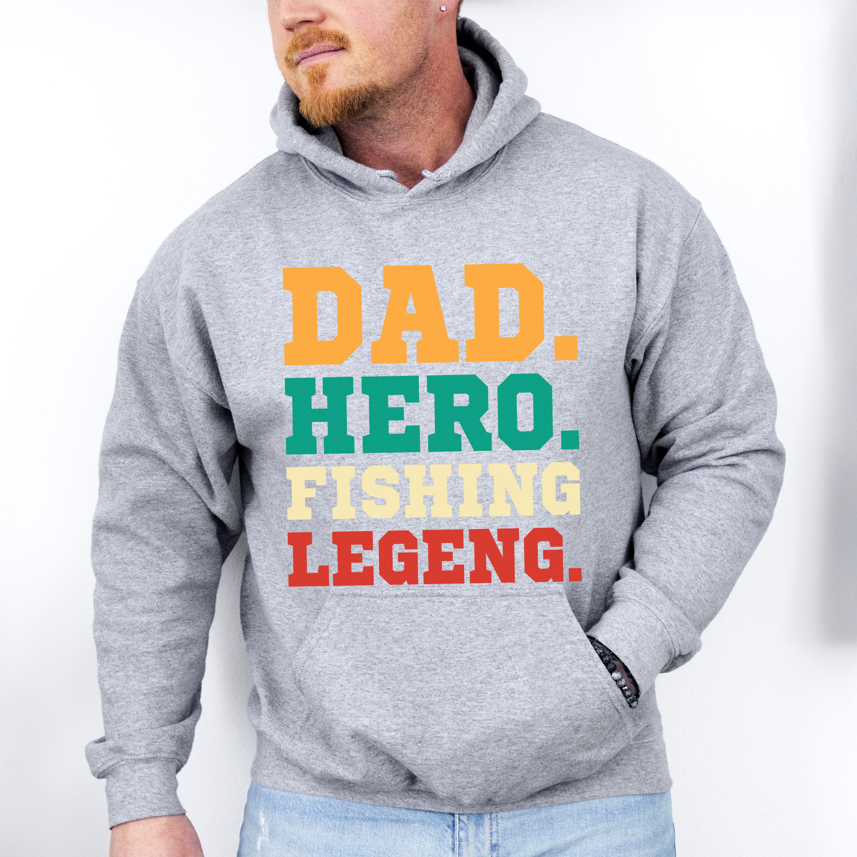 Dad Hero Fishing Legend Father's Day Unisex Crewneck T-Shirt Sweatshirt Hoodie