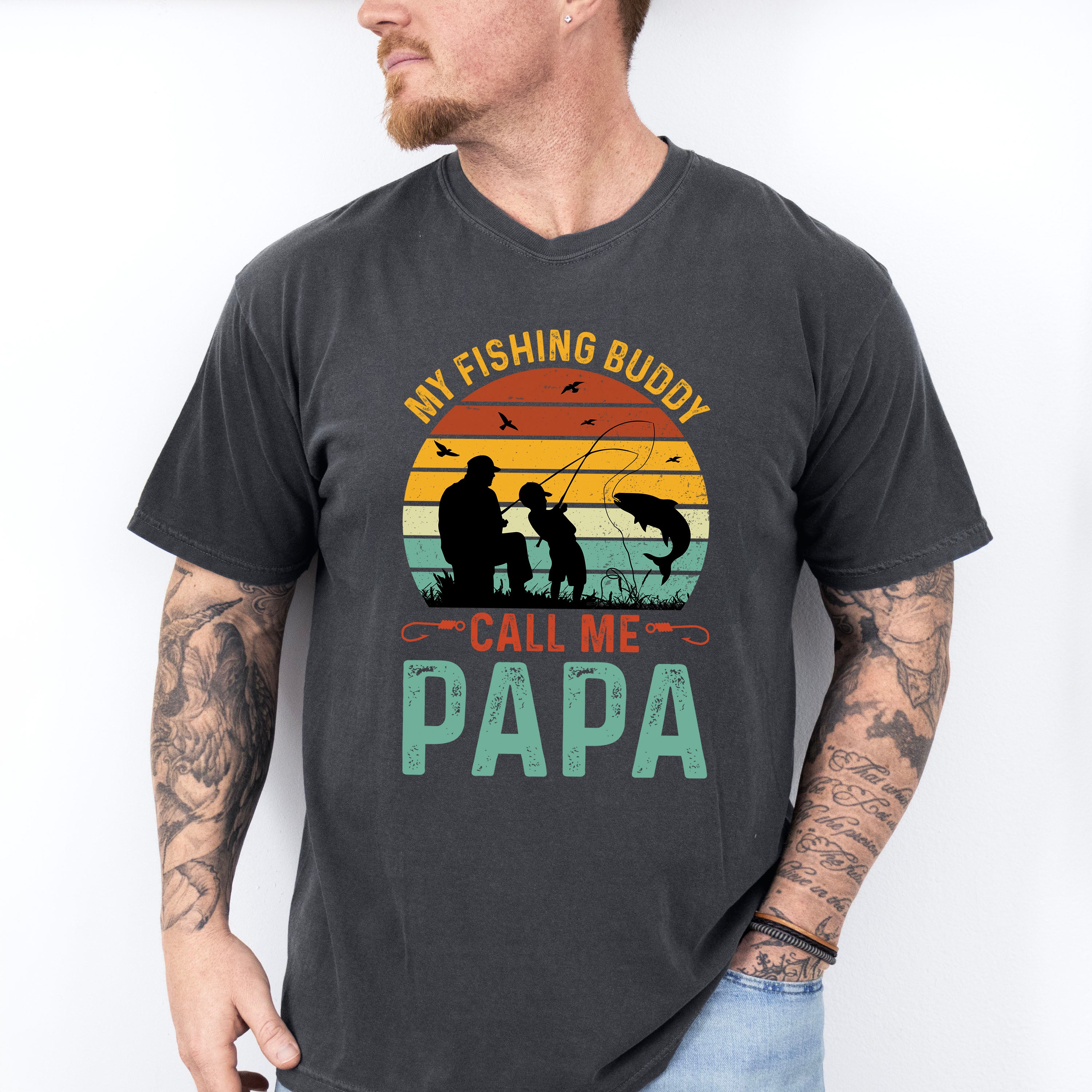 My Fishing Buddy Father's Day Unisex Crewneck T-Shirt Sweatshirt Hoodie