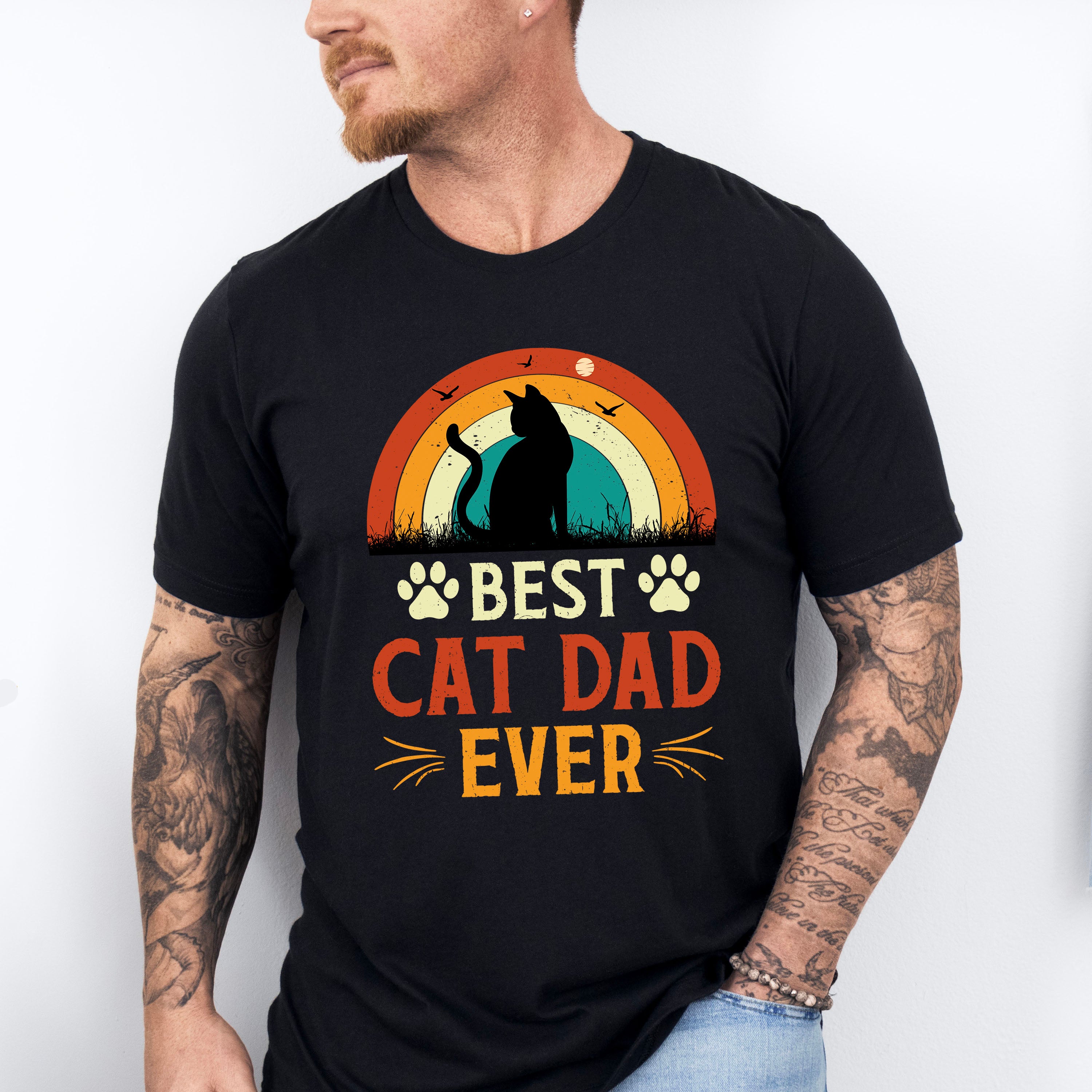 Best Cat Dad Ever Father's Day Unisex Crewneck T-Shirt Sweatshirt Hoodie
