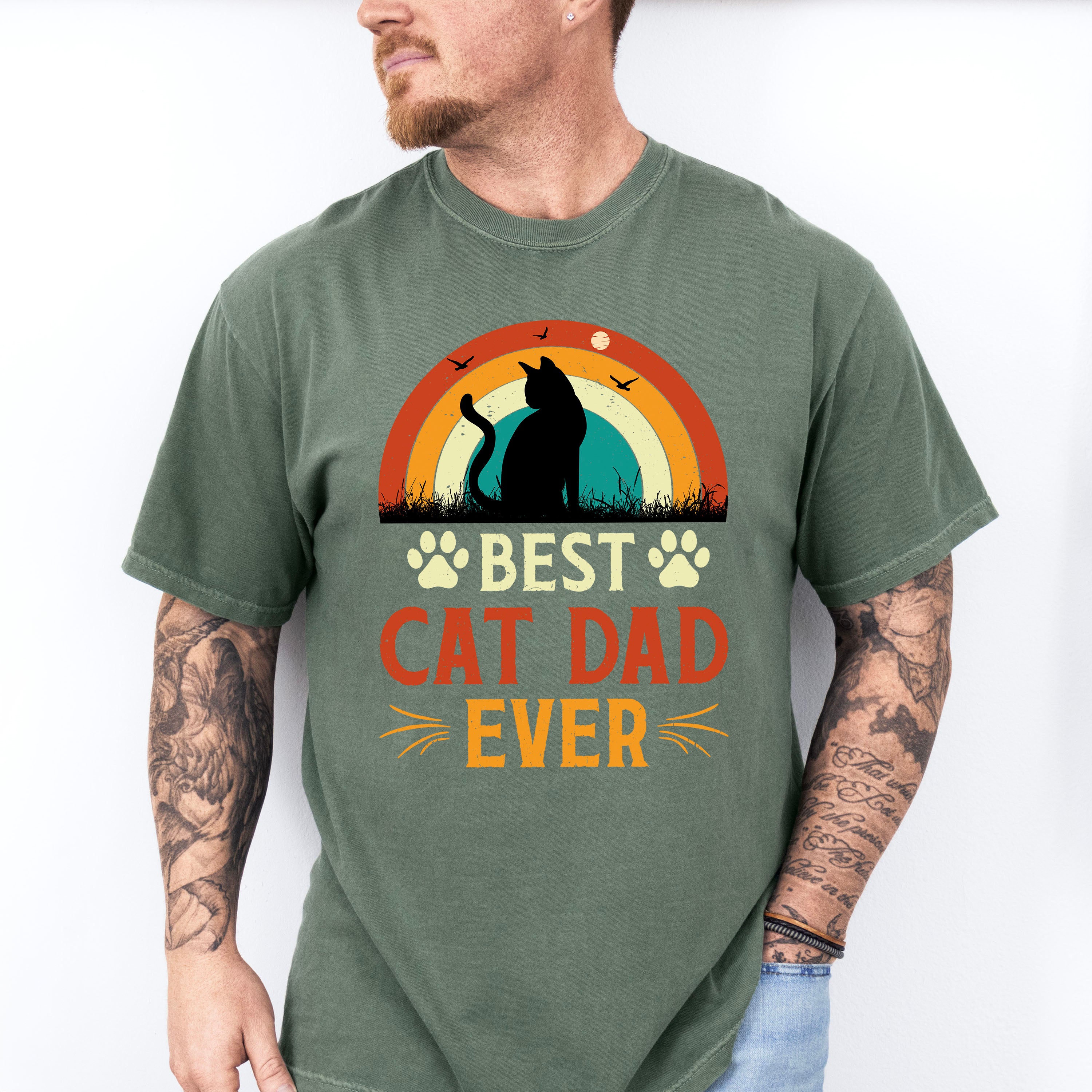 Best Cat Dad Ever Father's Day Unisex Crewneck T-Shirt Sweatshirt Hoodie