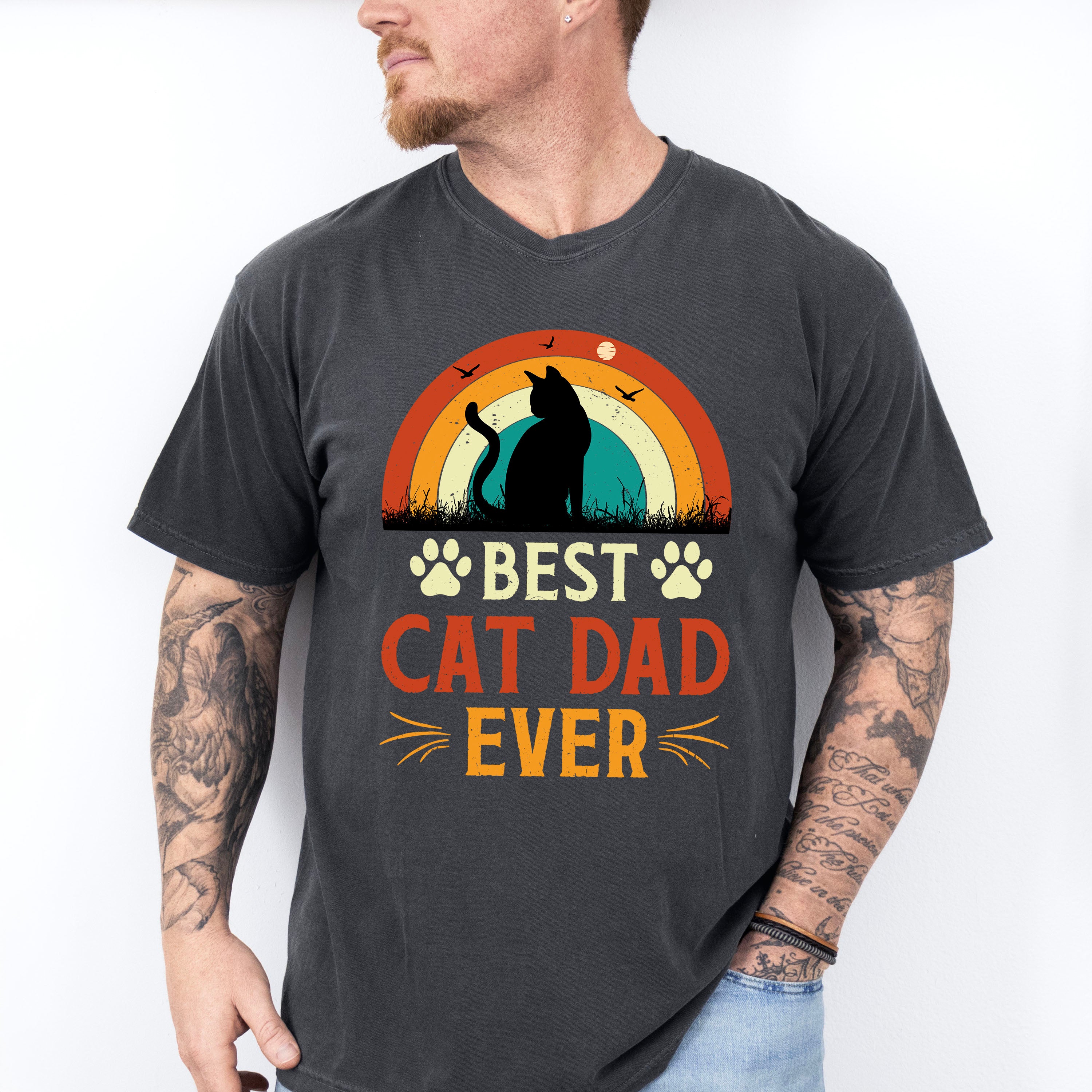 Best Cat Dad Ever Father's Day Unisex Crewneck T-Shirt Sweatshirt Hoodie