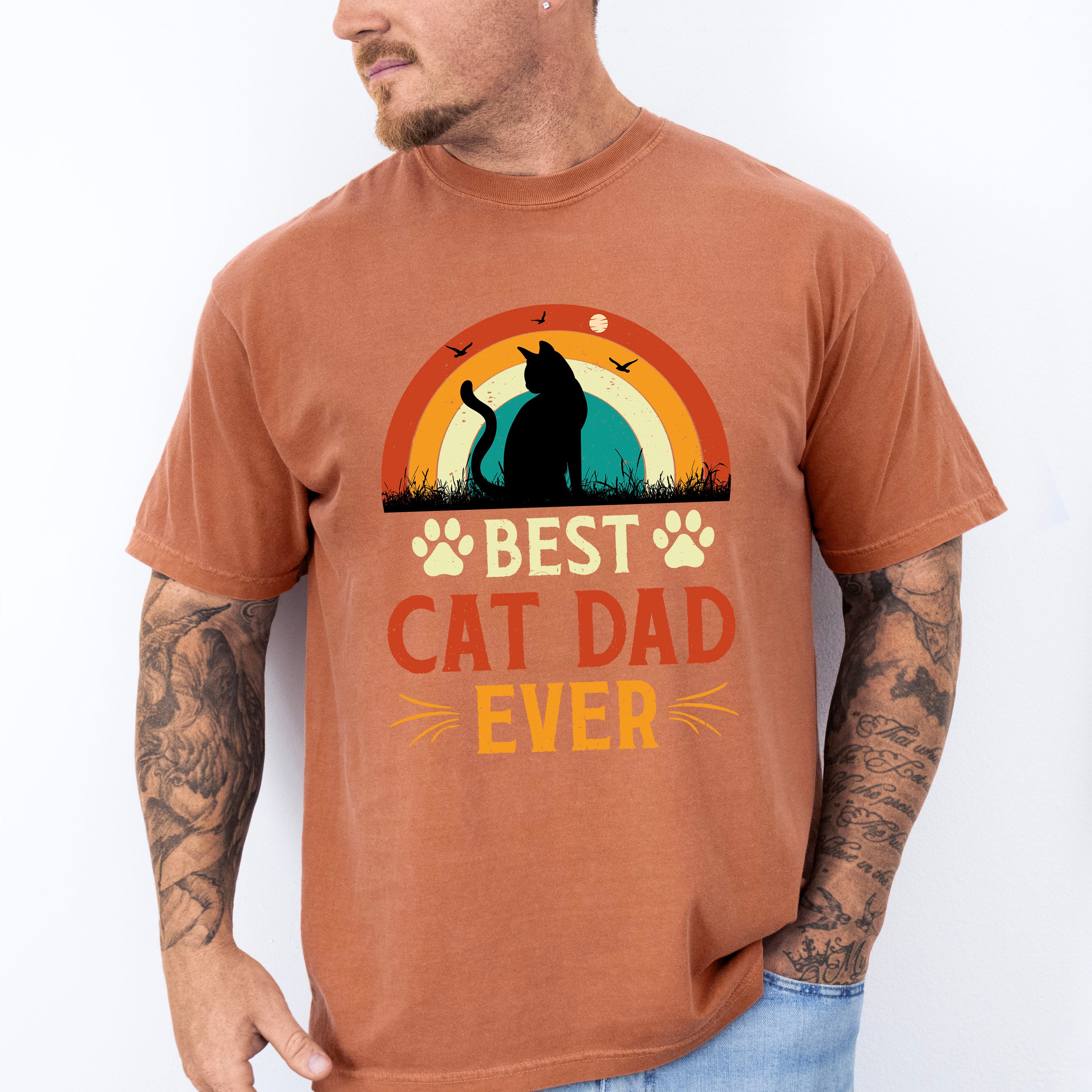 Best Cat Dad Ever Father's Day Unisex Crewneck T-Shirt Sweatshirt Hoodie