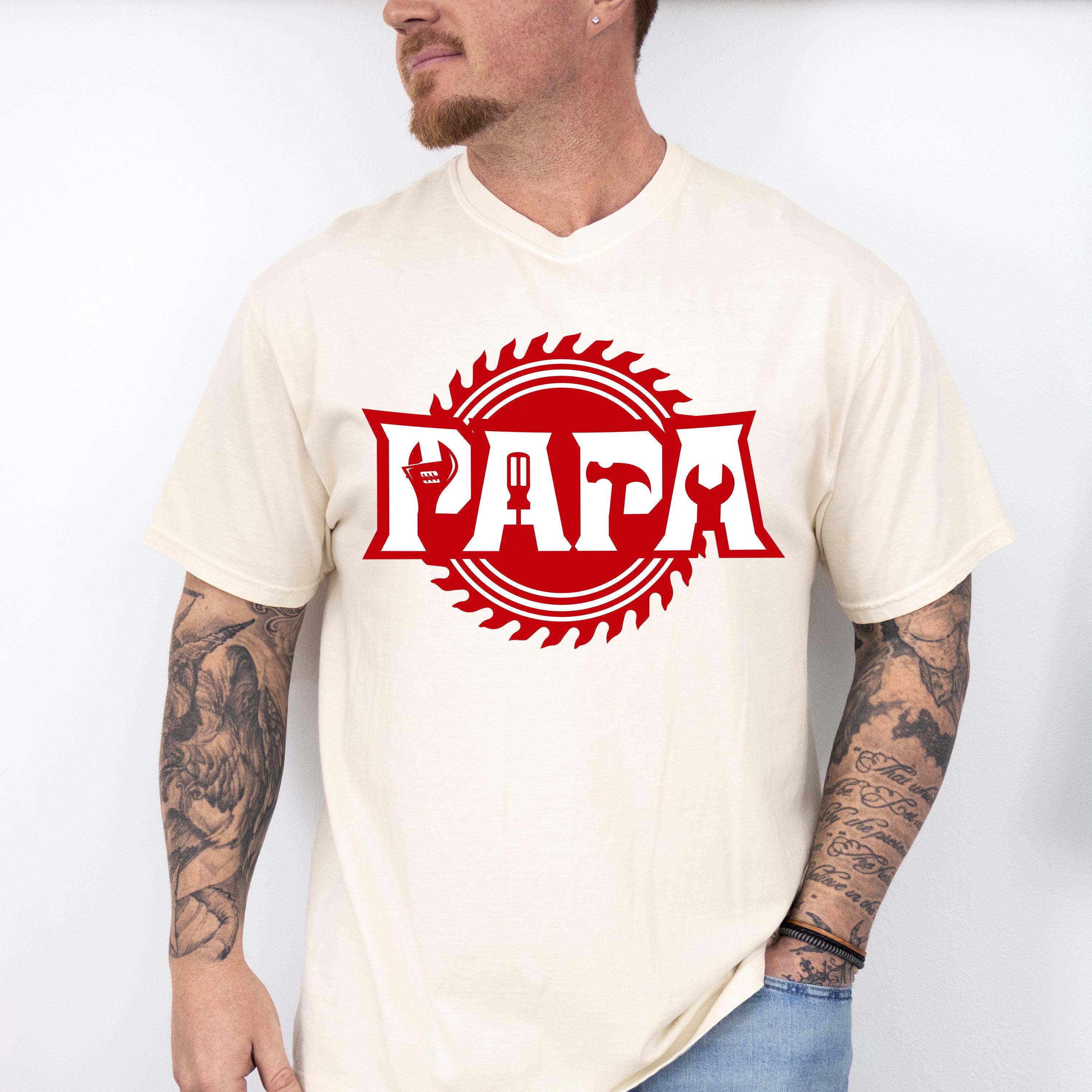 Papa Builder Father's Day Unisex Crewneck T-Shirt Sweatshirt Hoodie
