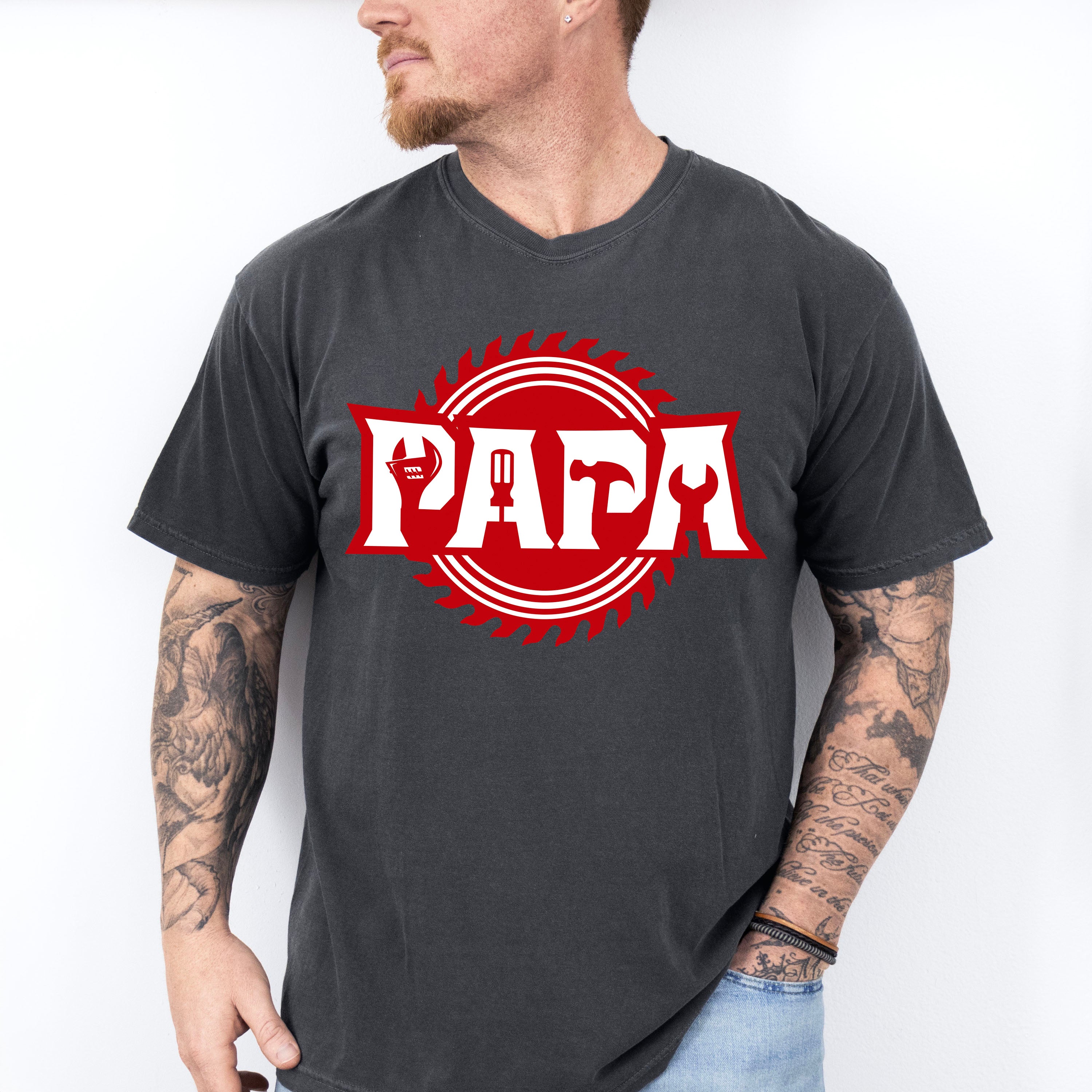 Papa Builder Father's Day Unisex Crewneck T-Shirt Sweatshirt Hoodie